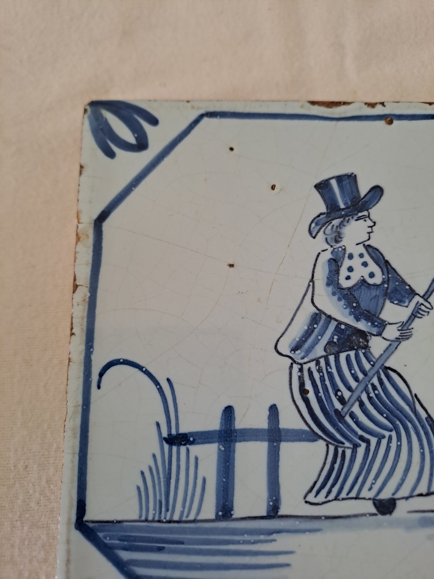 Carreau.  Delft Antique. 13 Cm X 13 Cm. X