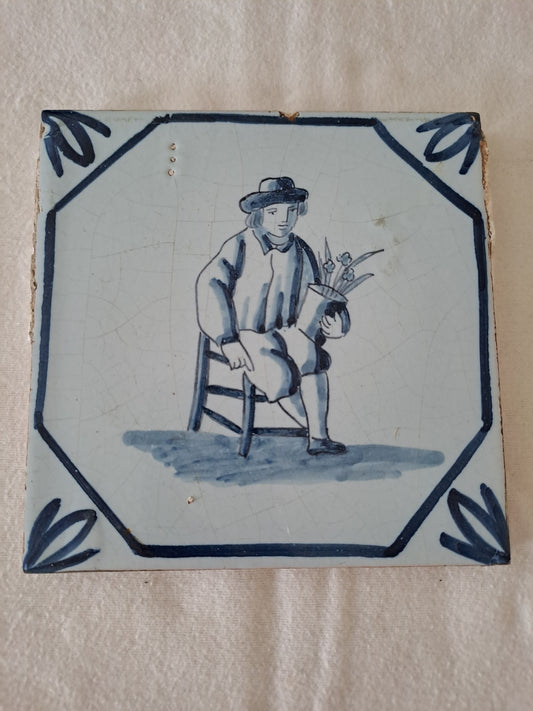 Carreau Delft Antique. Holland. 13 Cm X 13 Cm. 7.