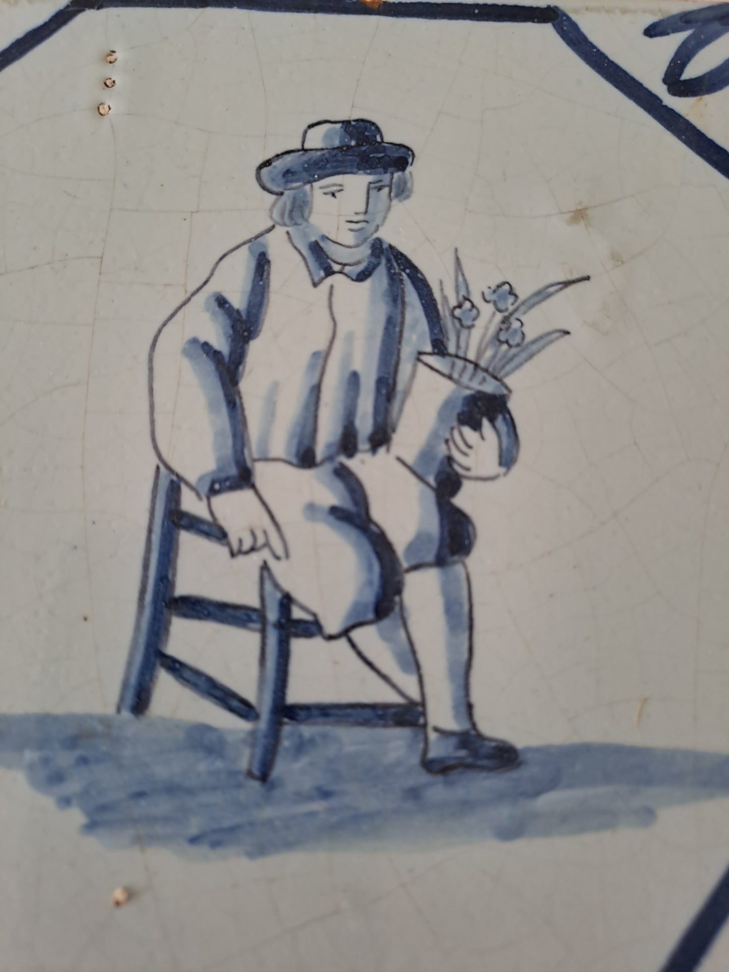 Carreau Delft Antique. Holland. 13 Cm X 13 Cm. 7.