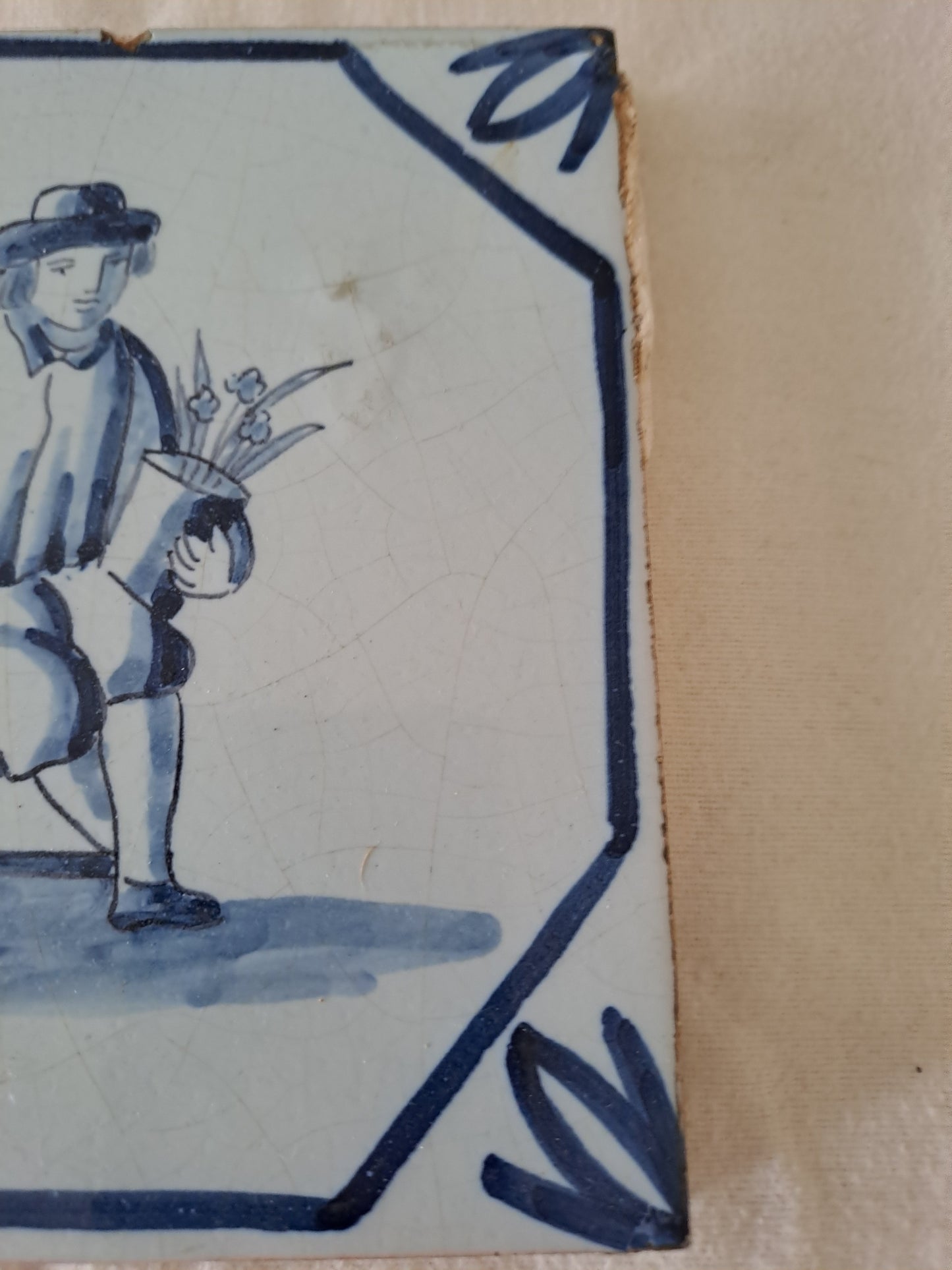 Carreau Delft Antique. Holland. 13 Cm X 13 Cm. 7.