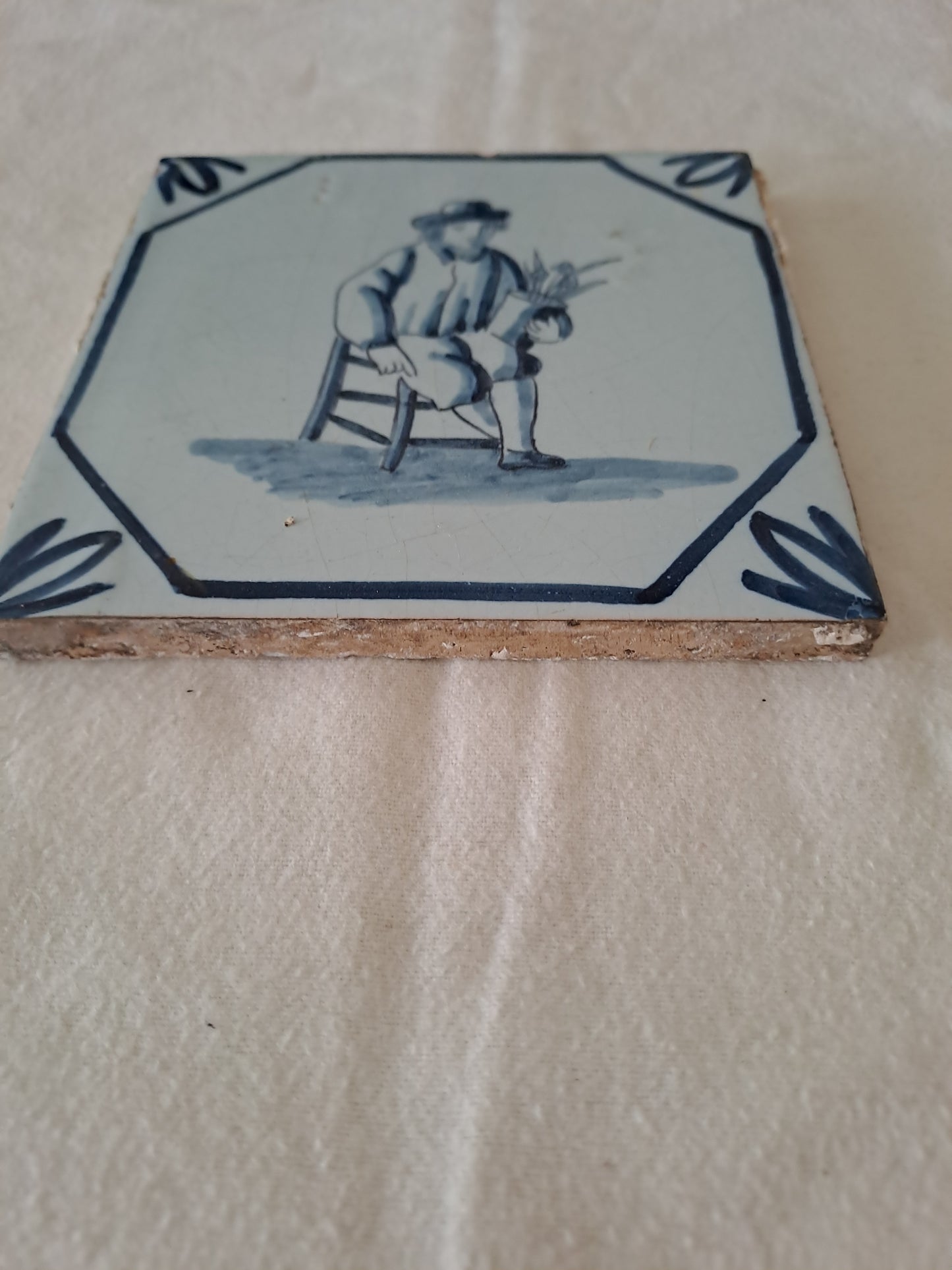 Carreau Delft Antique. Holland. 13 Cm X 13 Cm. 7.