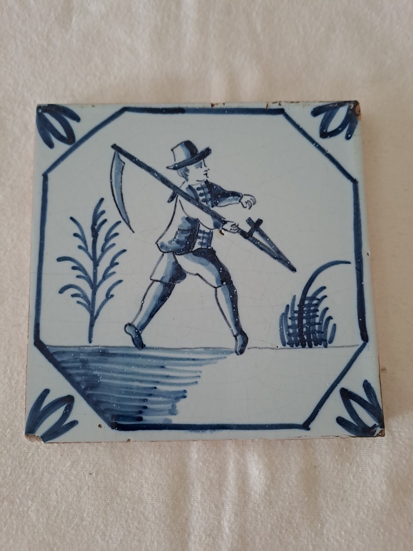 Carreau Delft Antique. Holland. 13 Cm X 13 Cm . 11.