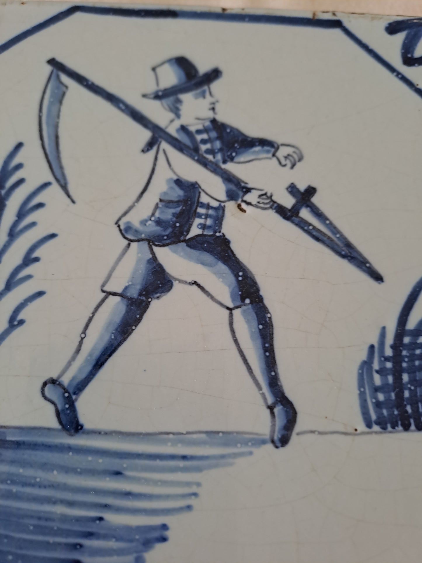 Carreau Delft Antique. Holland. 13 Cm X 13 Cm . 11.