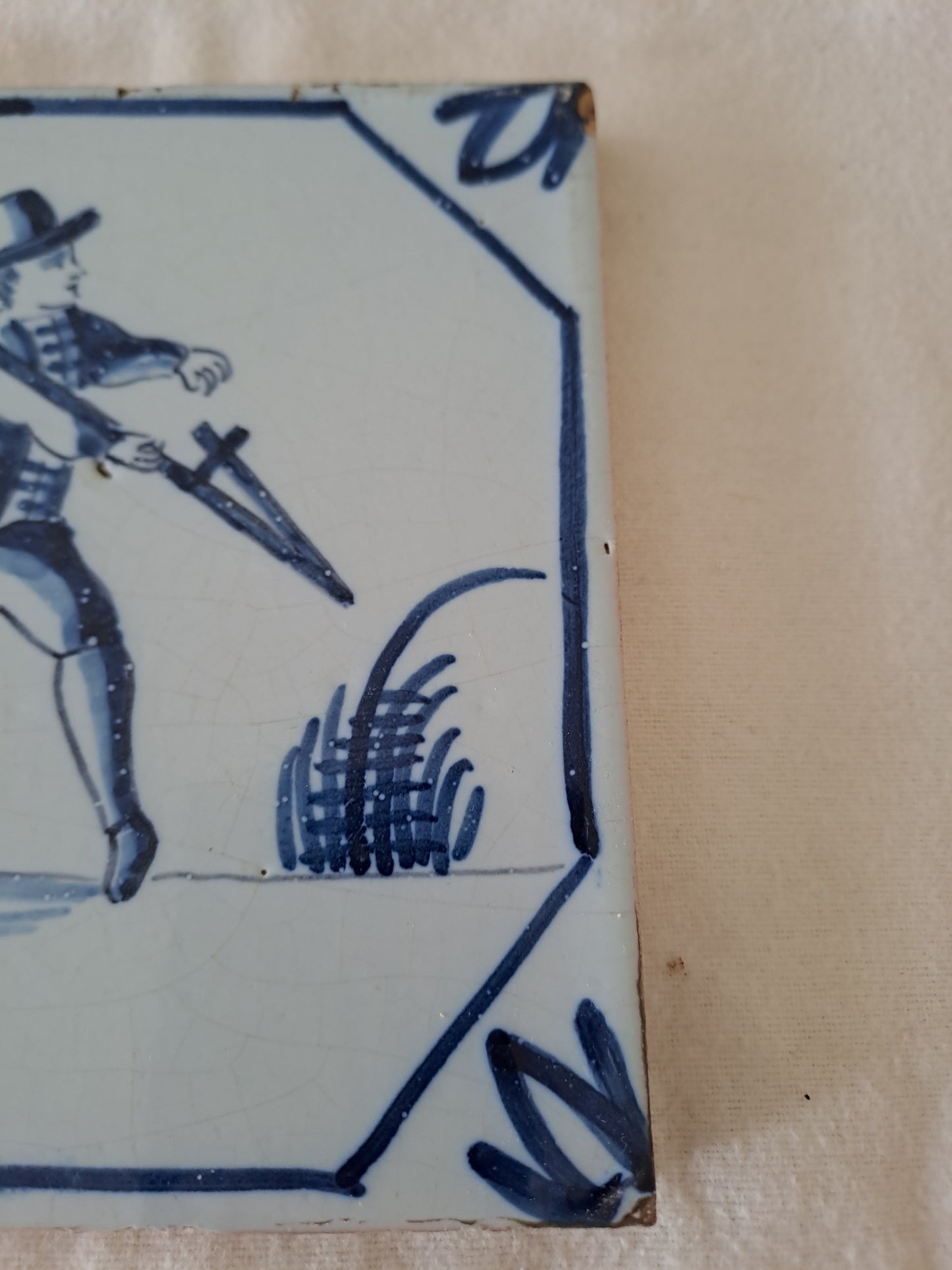 Carreau Delft Antique. Holland. 13 Cm X 13 Cm . 11.