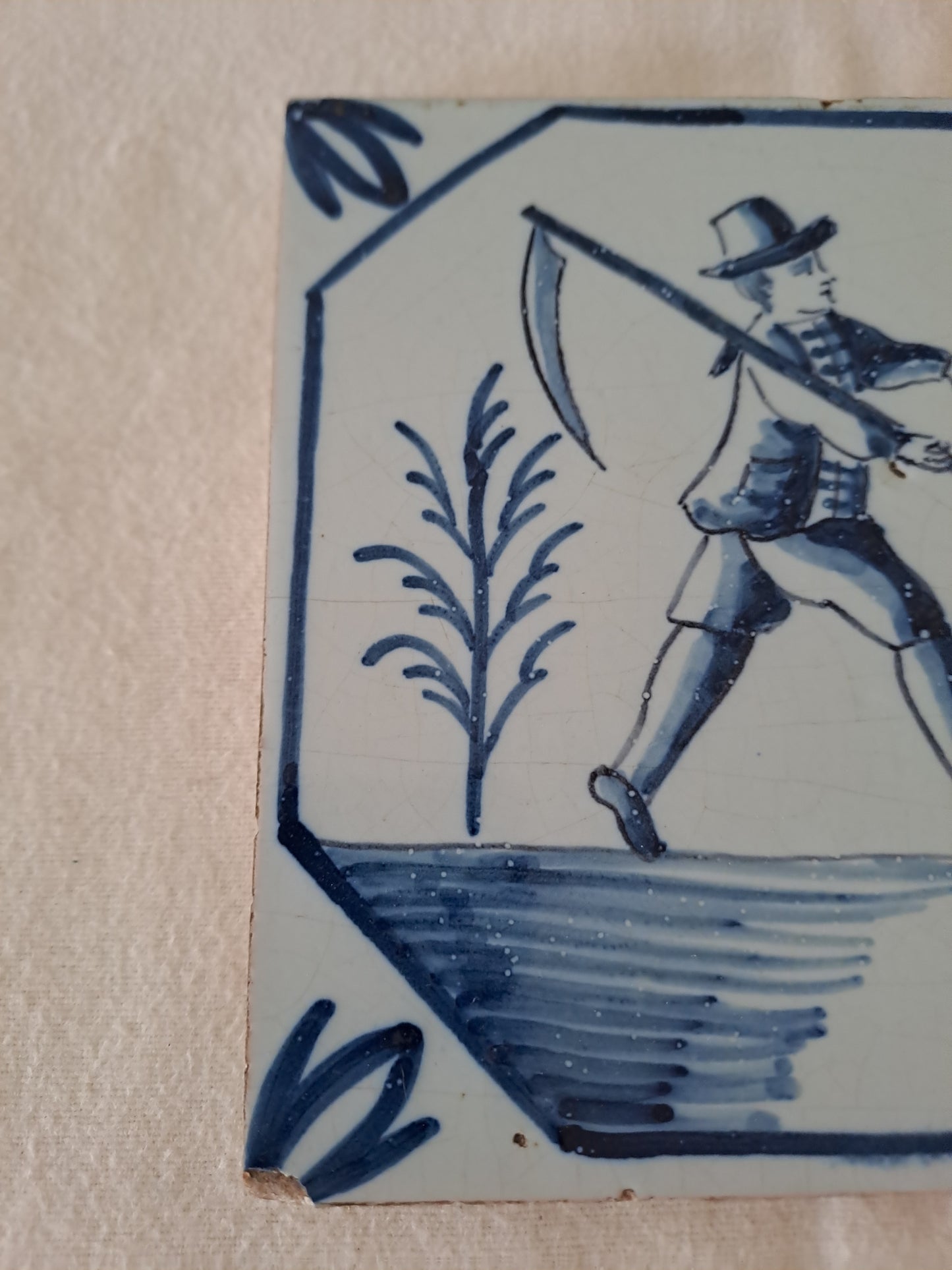 Carreau Delft Antique. Holland. 13 Cm X 13 Cm . 11.