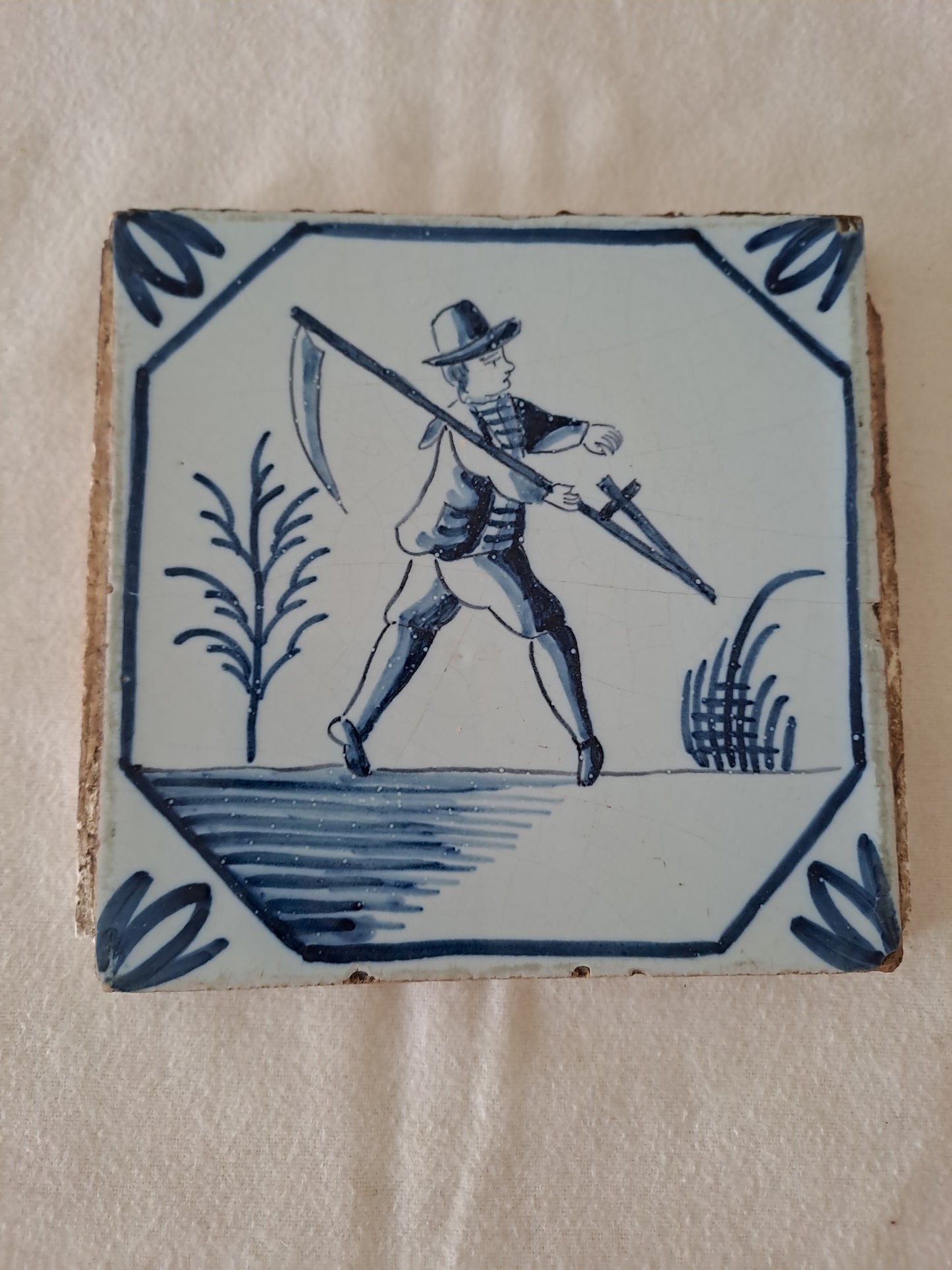 Carreau Delft Antique. Holland. 13 Cm X 13 Cm. 8.