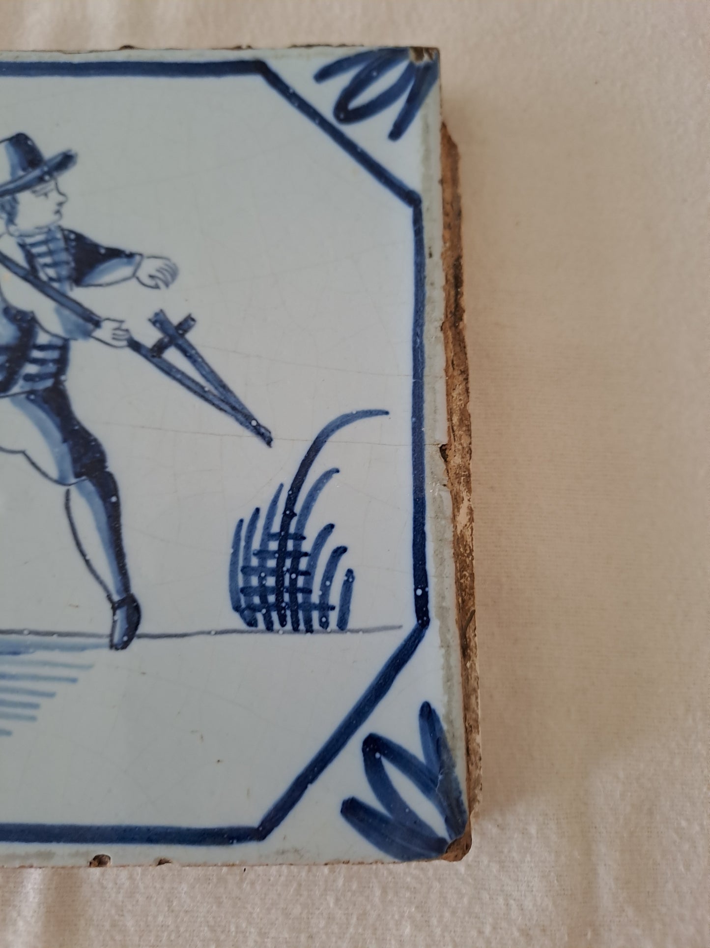 Carreau Delft Antique. Holland. 13 Cm X 13 Cm. 8.