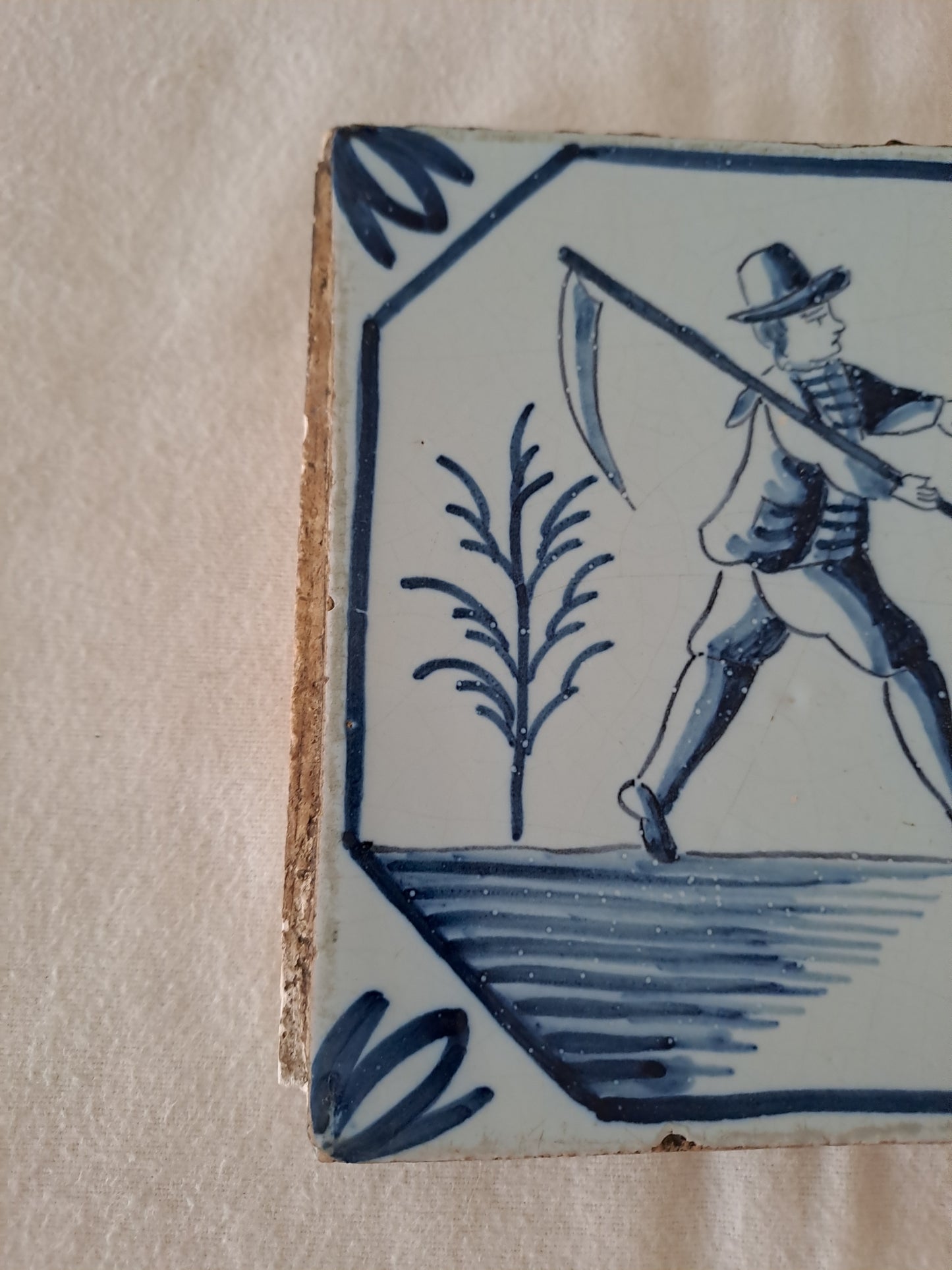 Carreau Delft Antique. Holland. 13 Cm X 13 Cm. 8.