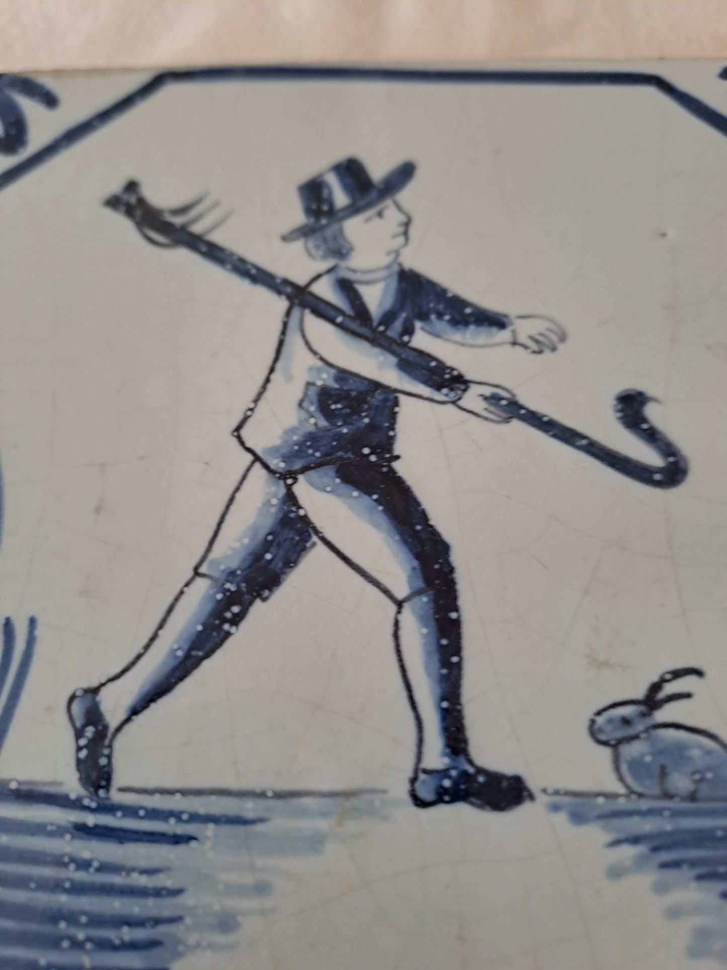 Carreau Delft Antique. Holland. 13 Cm X 13 Cm. 9.