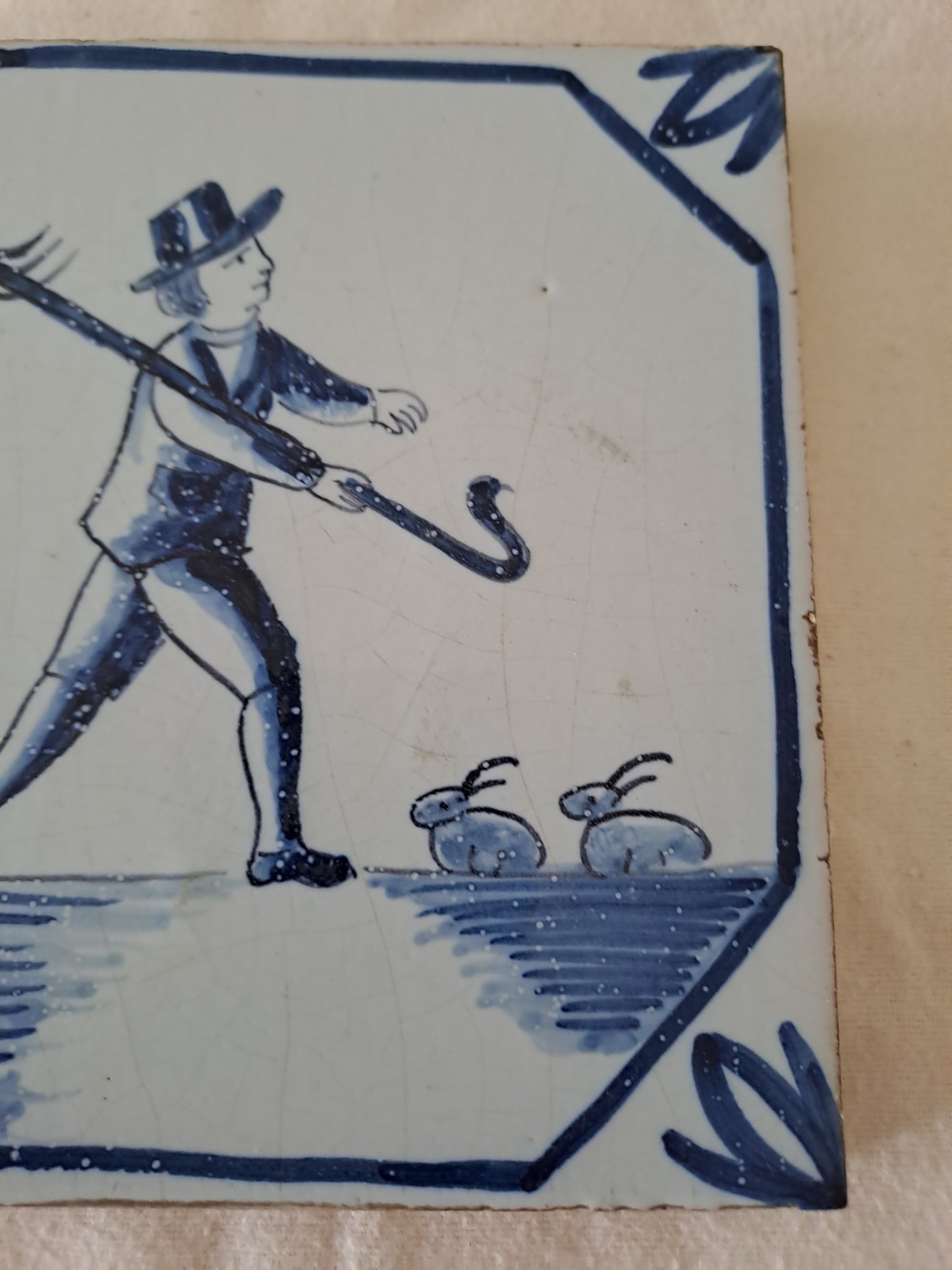 Carreau Delft Antique. Holland. 13 Cm X 13 Cm. 9.