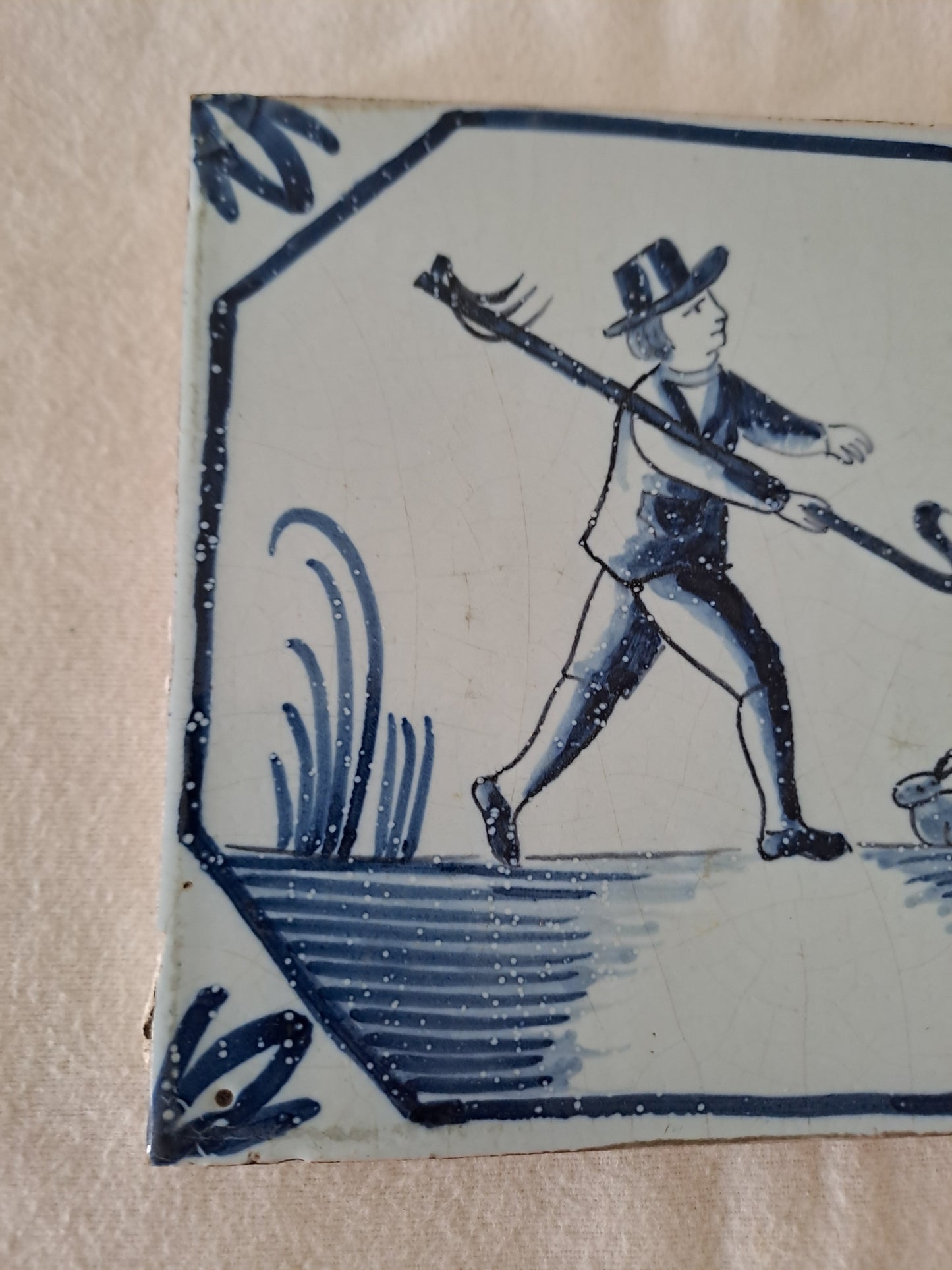 Carreau Delft Antique. Holland. 13 Cm X 13 Cm. 9.