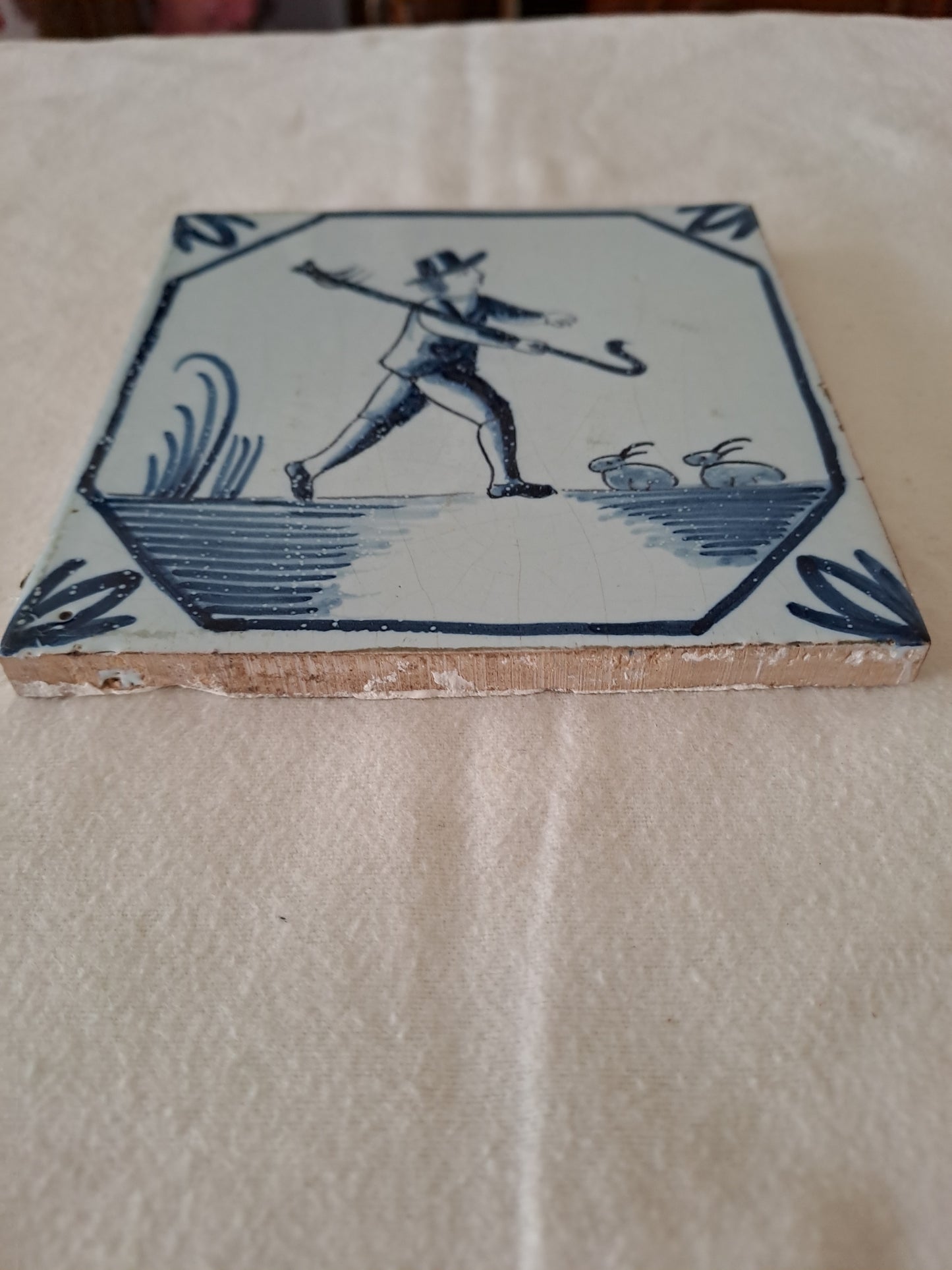 Carreau Delft Antique. Holland. 13 Cm X 13 Cm. 9.