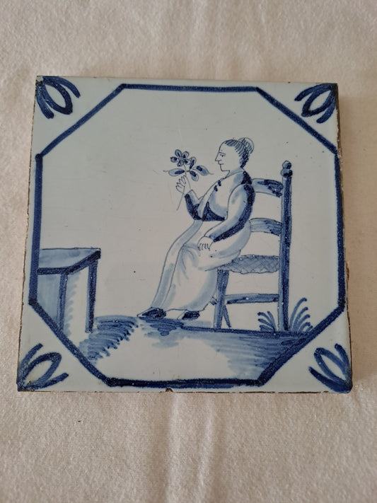 Carreau Delft Antique. Holland.  13 Cm X 13 Cm. 13.