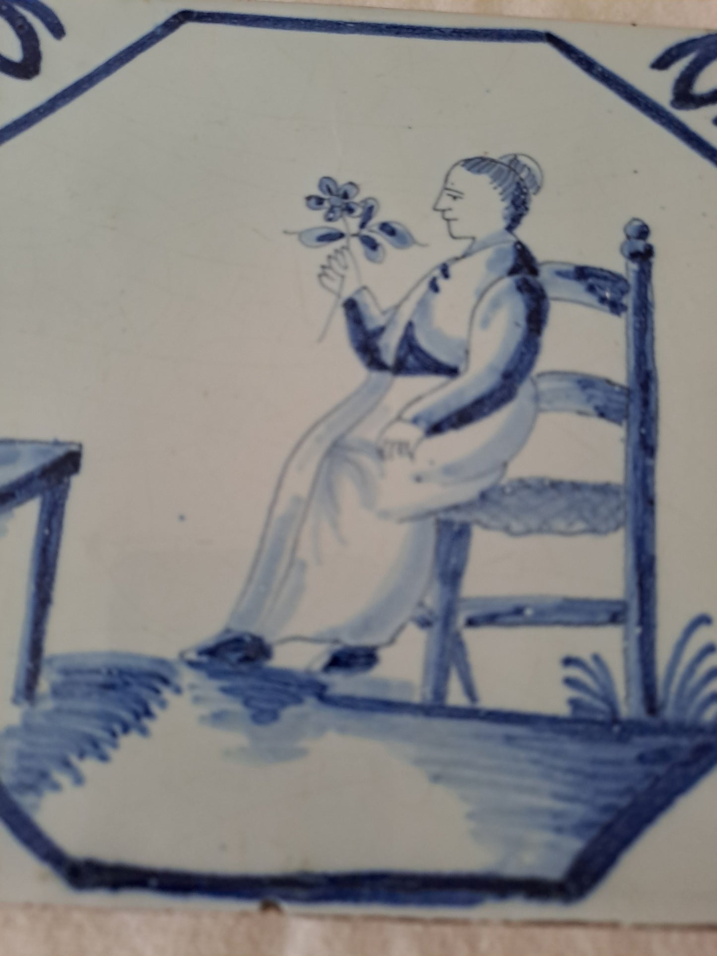 Carreau Delft Antique. Holland.  13 Cm X 13 Cm. 13.