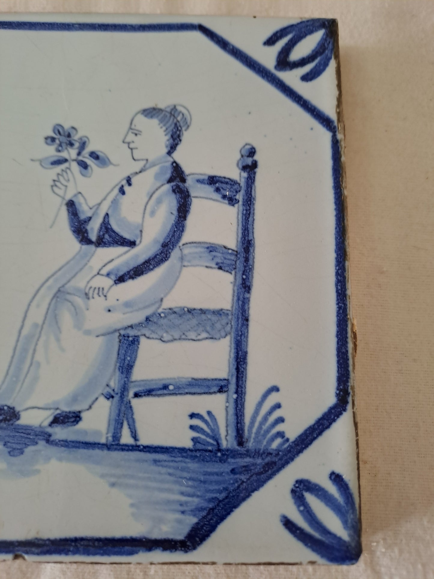 Carreau Delft Antique. Holland.  13 Cm X 13 Cm. 13.