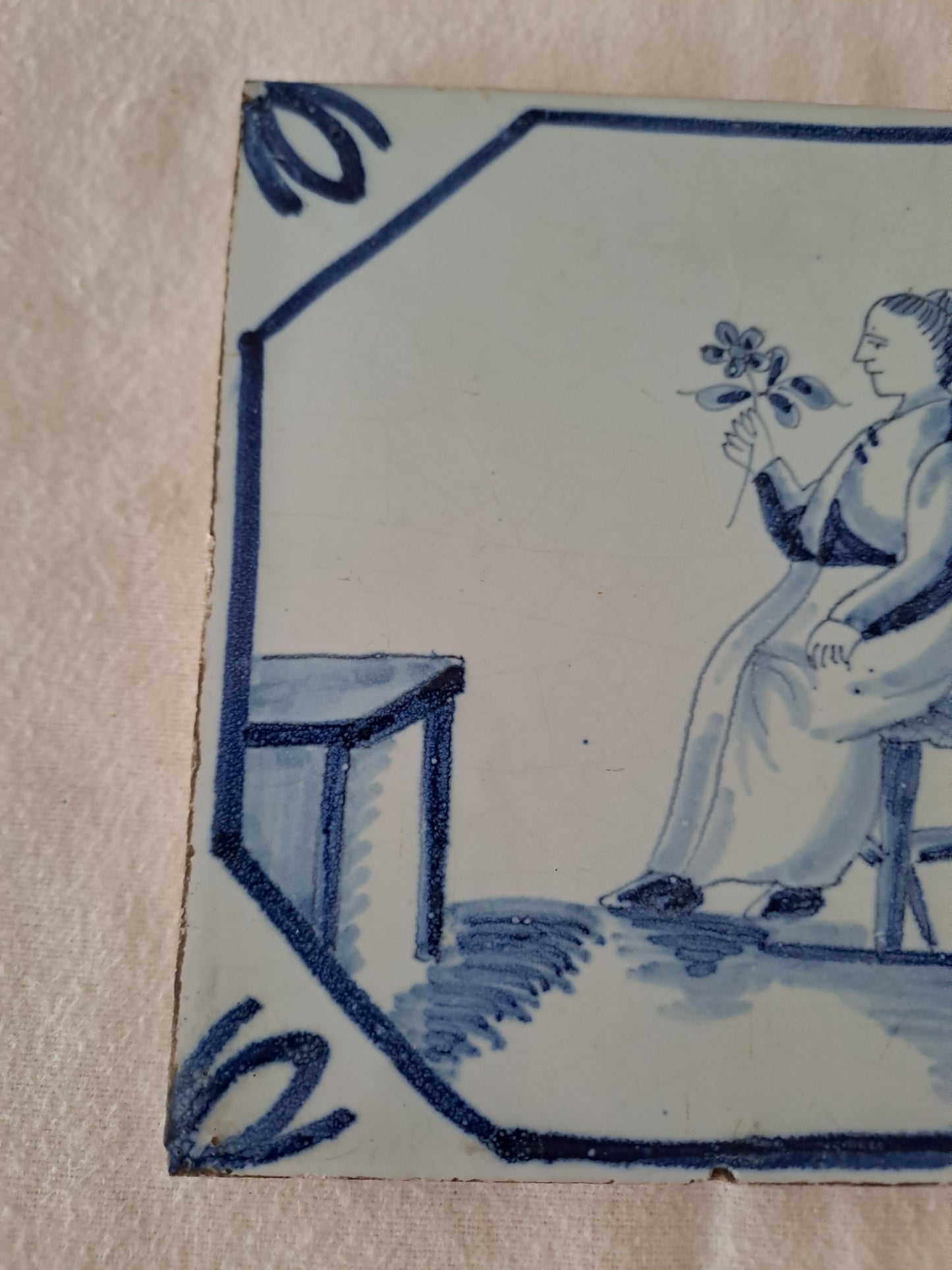 Carreau Delft Antique. Holland.  13 Cm X 13 Cm. 13.