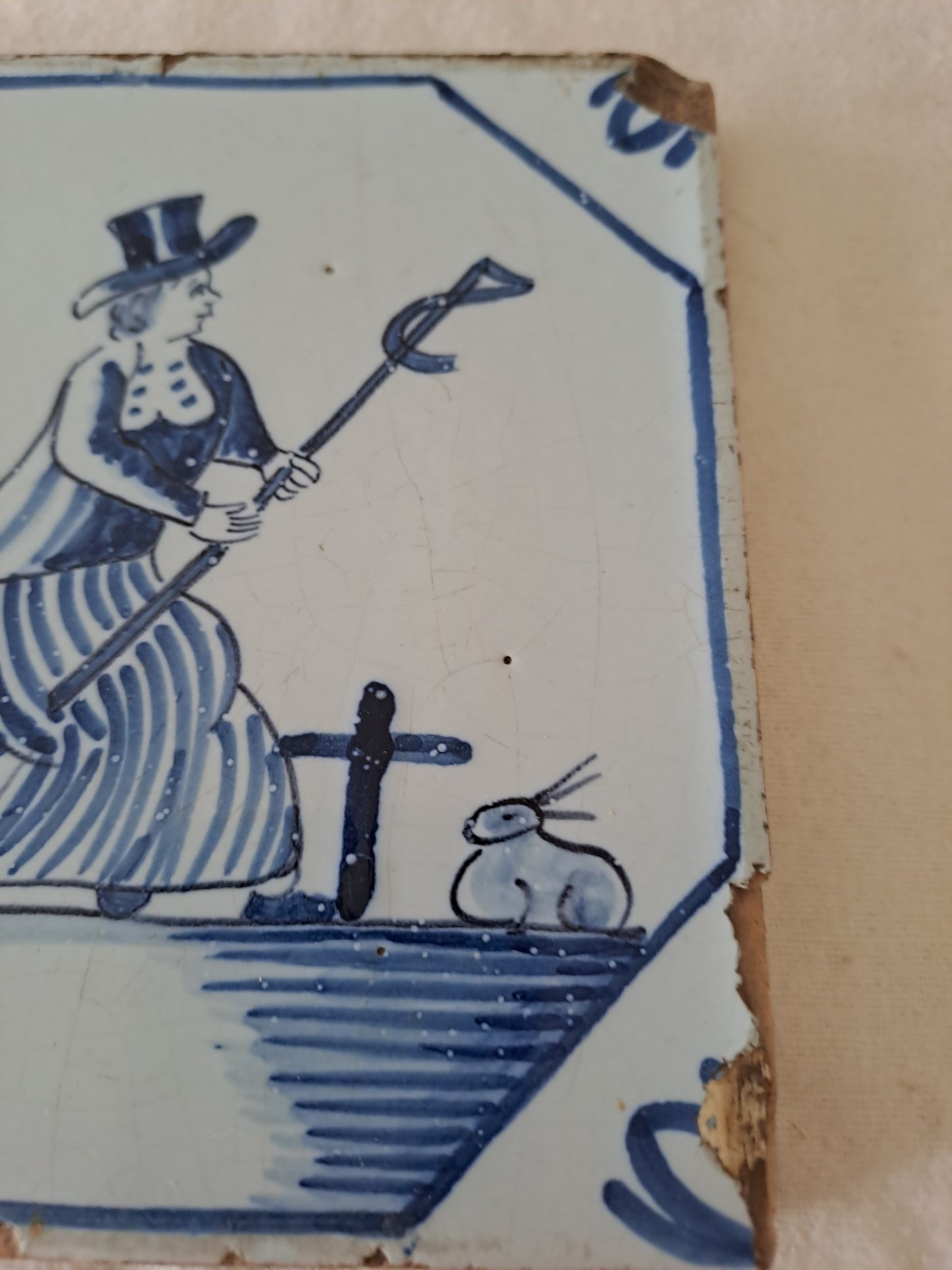 Carreau Delft Antique. Holland. 13 Cm X 13 Cm. 12.