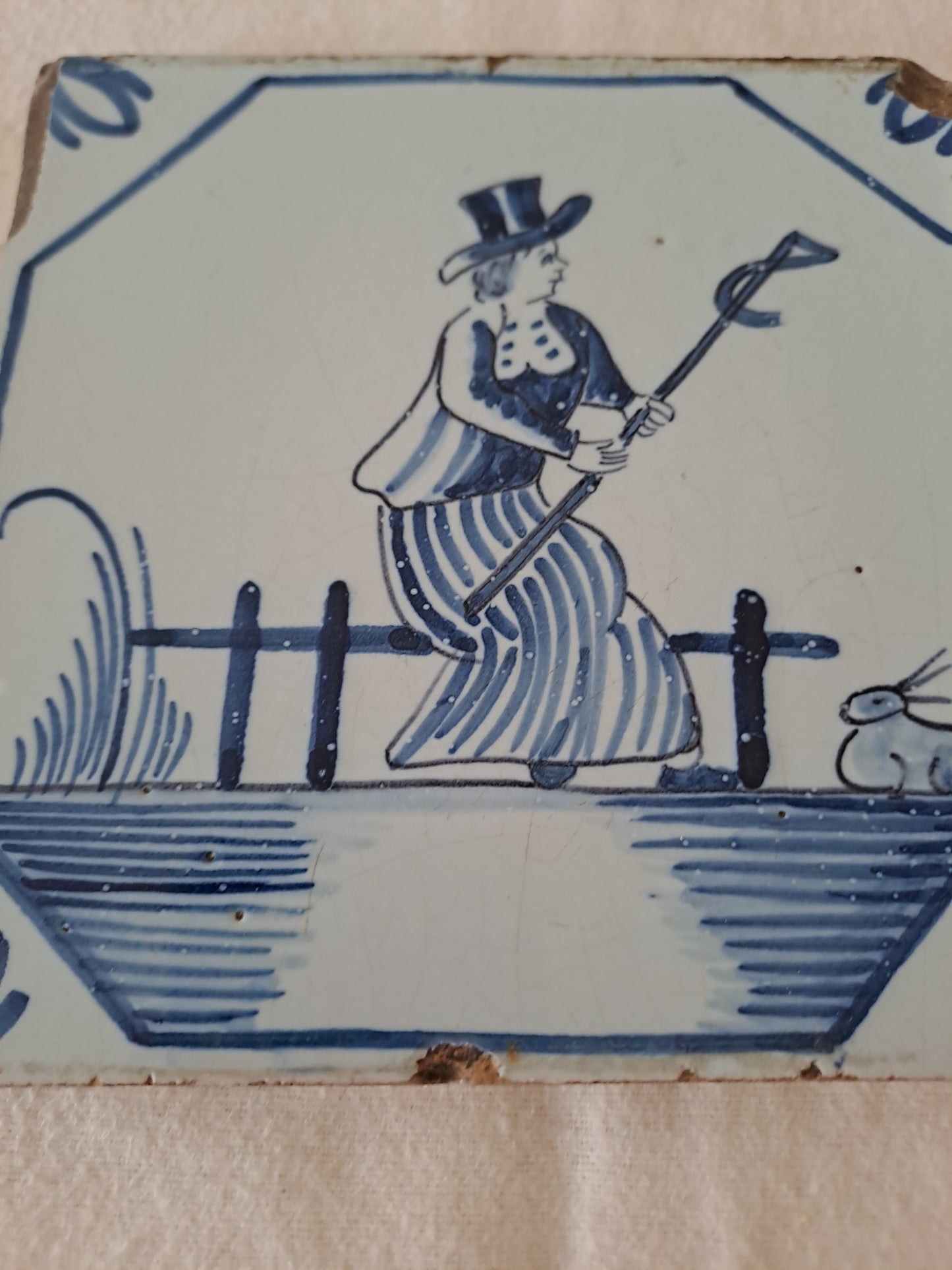 Carreau Delft Antique. Holland. 13 Cm X 13 Cm. 12.