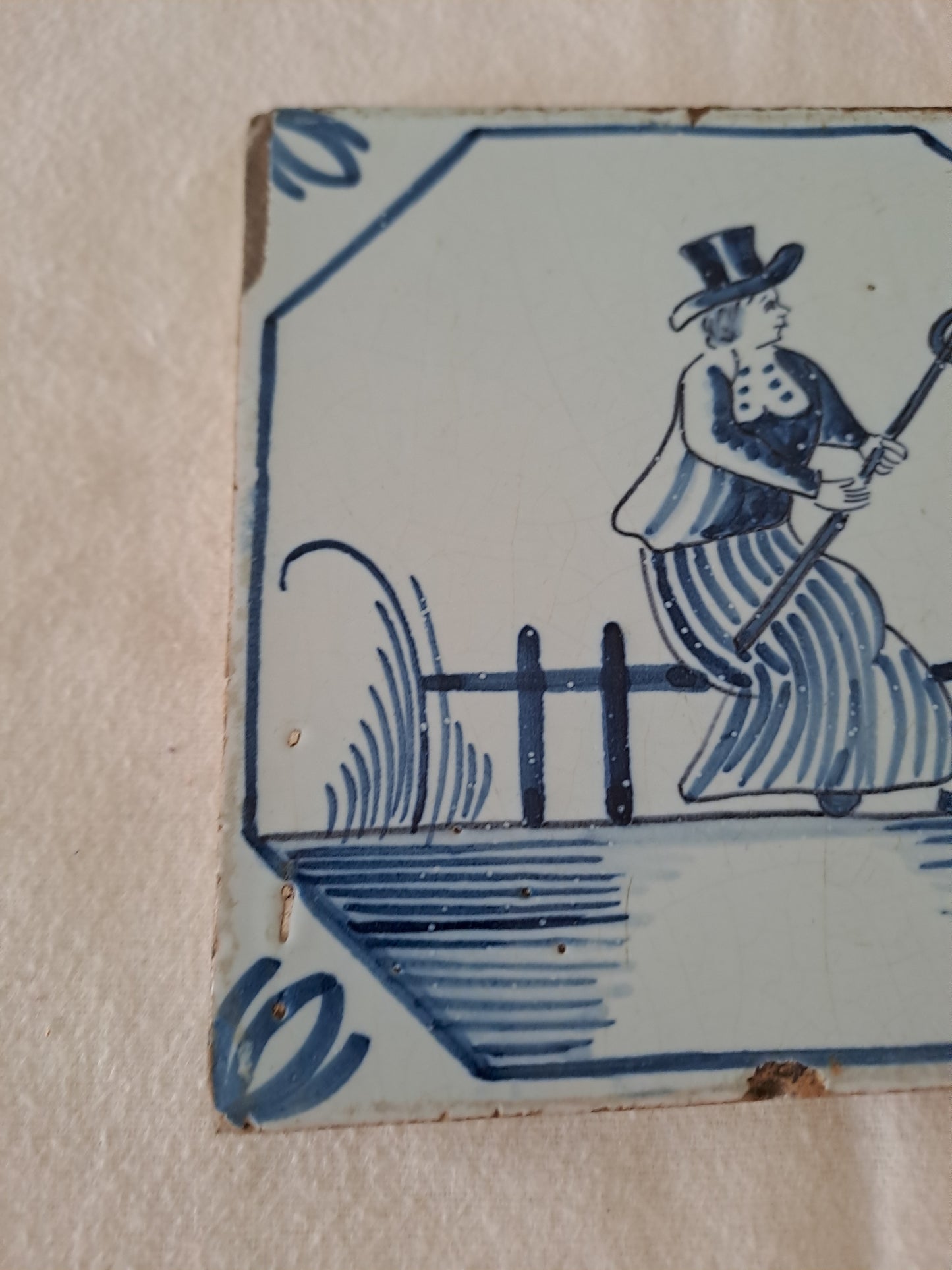 Carreau Delft Antique. Holland. 13 Cm X 13 Cm. 12.