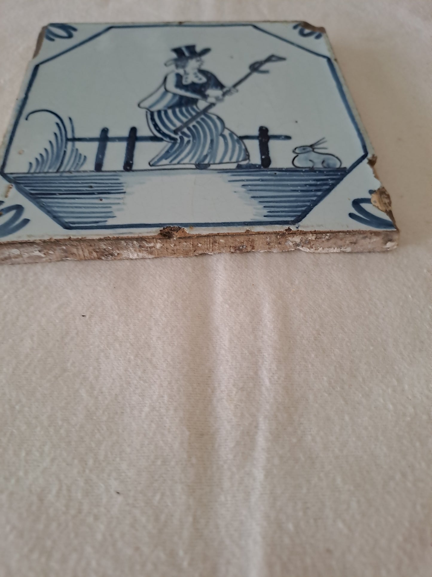 Carreau Delft Antique. Holland. 13 Cm X 13 Cm. 12.