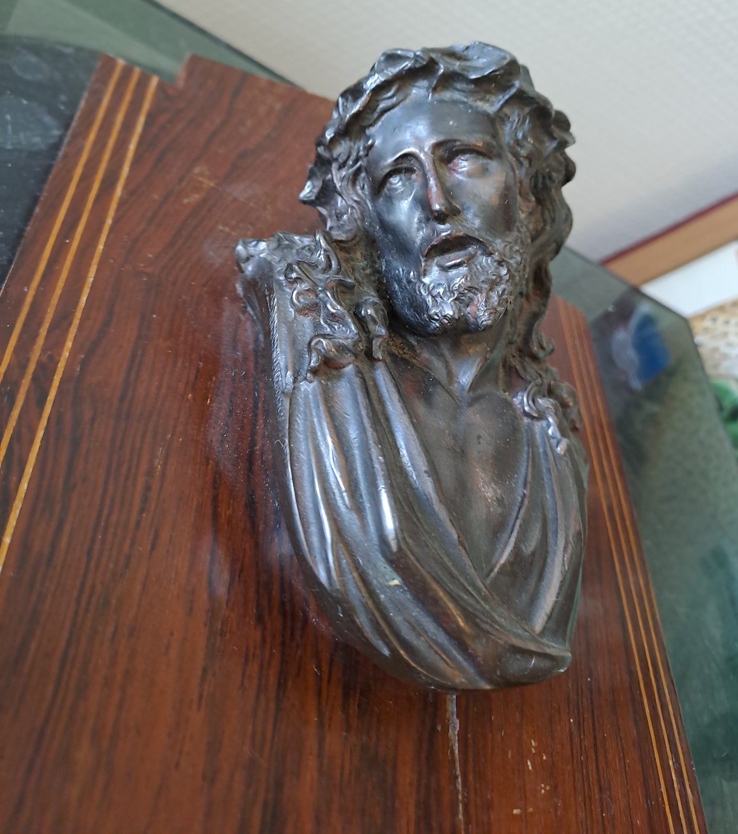Benitier Christ À La Couronne D'Épines Ancienne decoration vintage catholique