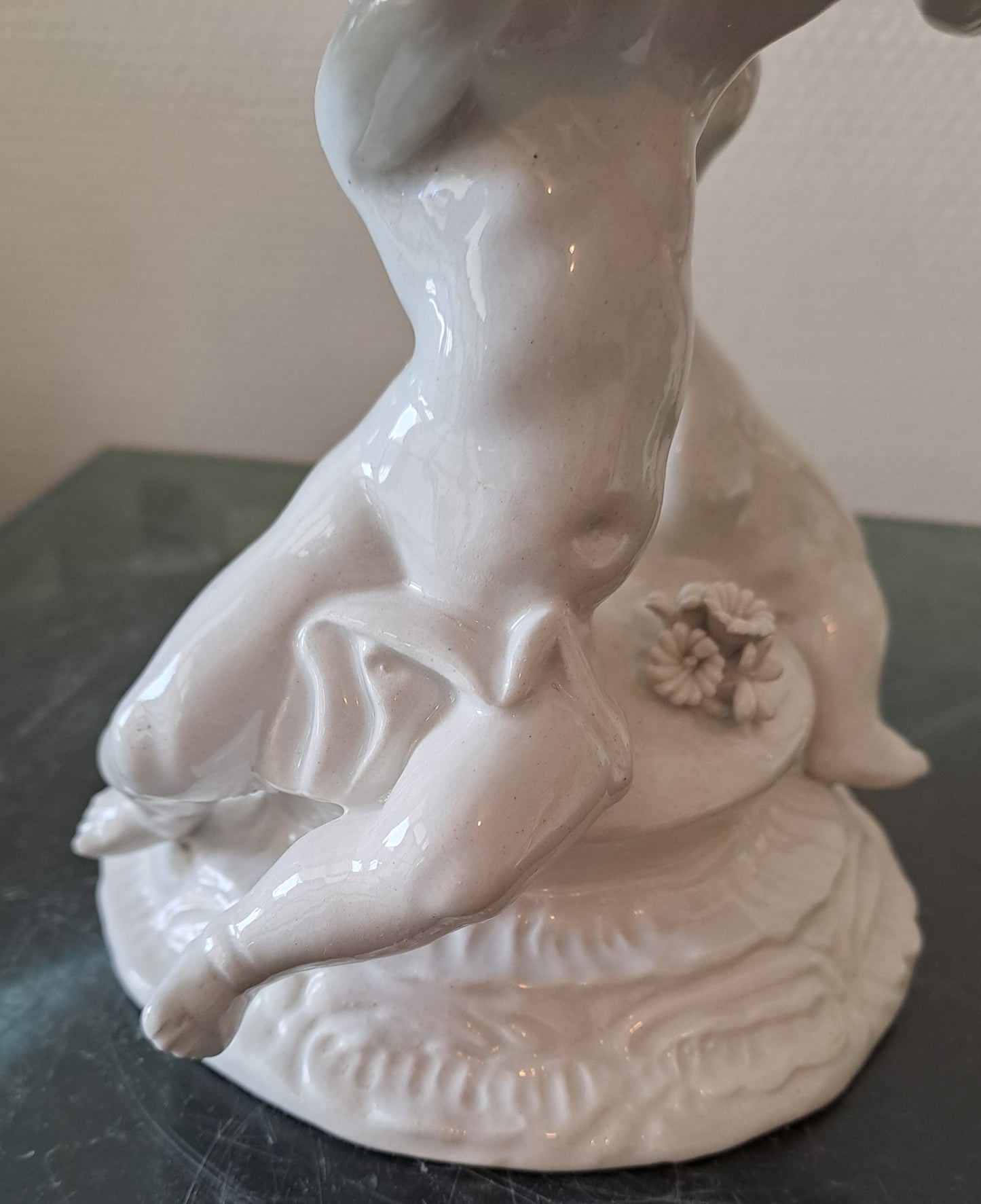 Chandelier Porcelaine Capodimonte  Signé Cherubins Ancienne dcoration vintage