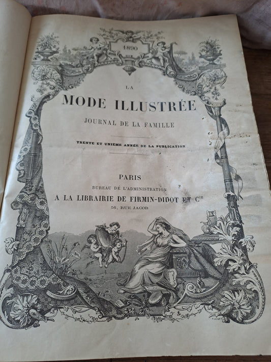 Revues " La mode illustré " journal de la famille. Pour l'année 1890. 31eme année. Ancien livre vintage.
