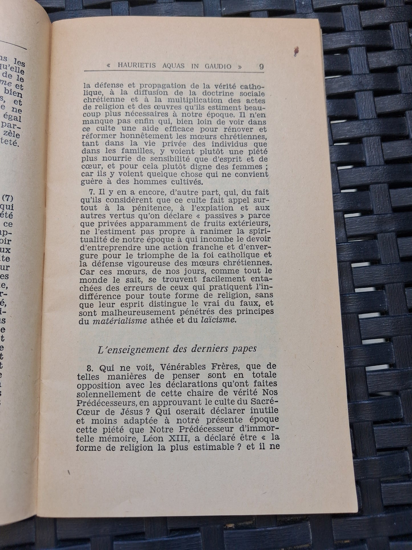 Encyclique haurietis aqua in Gaudio Ancien livre vintage pape catholique