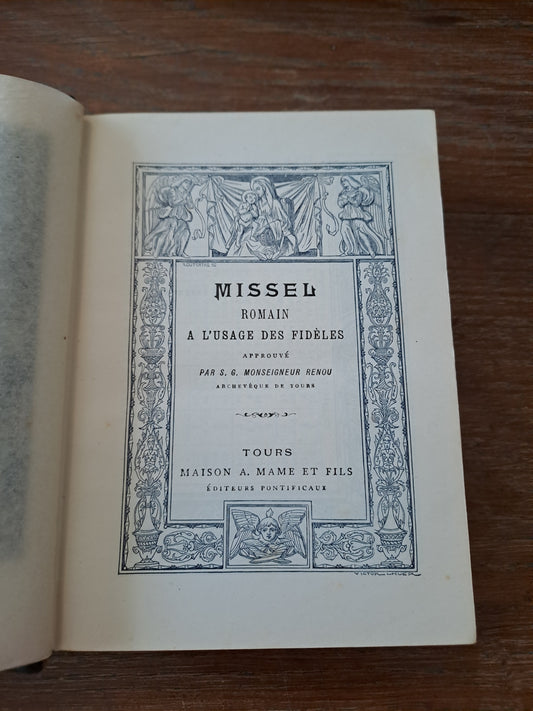 Missel romain à l'usage des fidèles. N°1. 1907. Ancien livre vintage catholique.