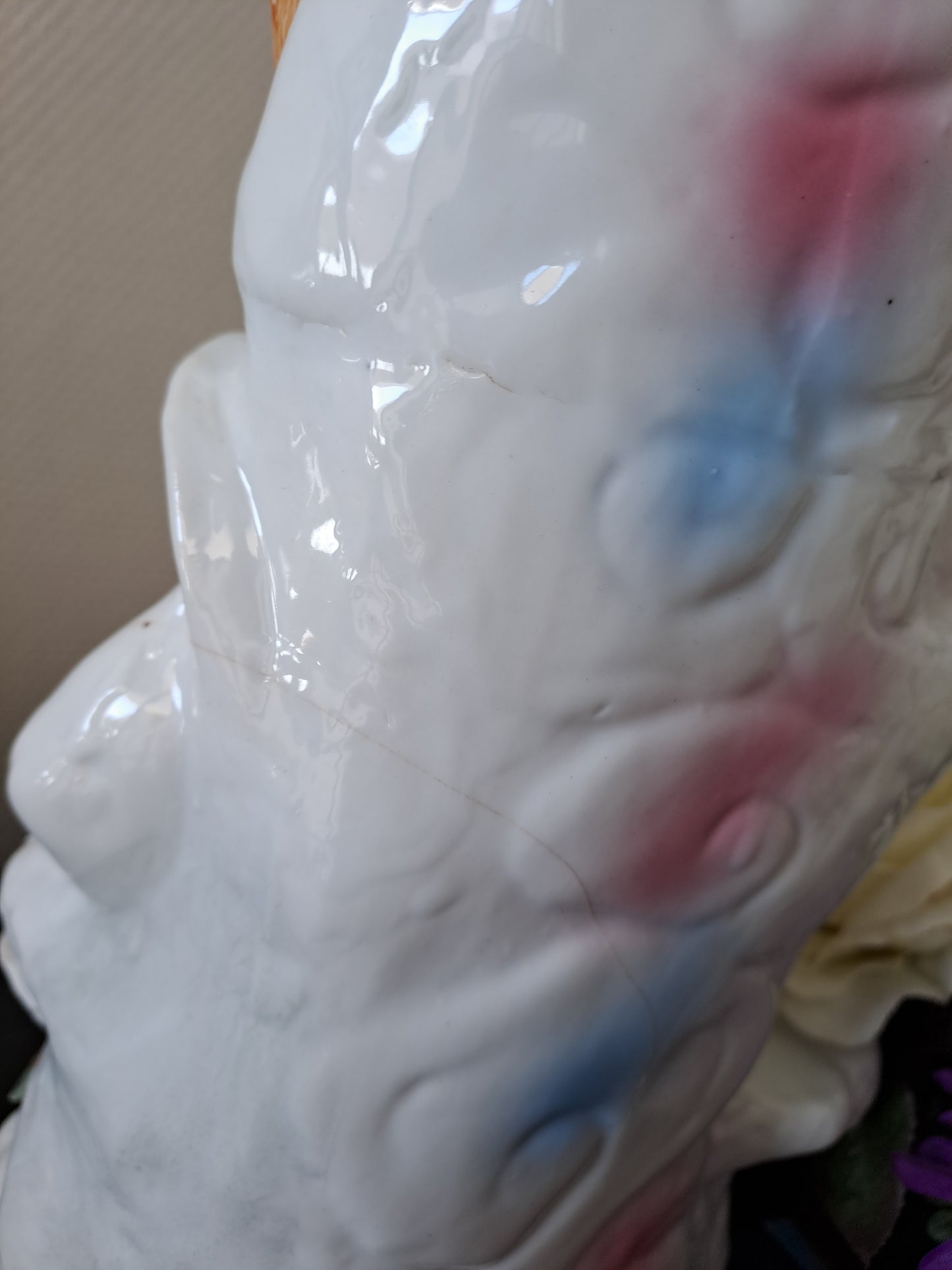 Statue geishas. Porcelaine et biscuits. Pied de lampe.