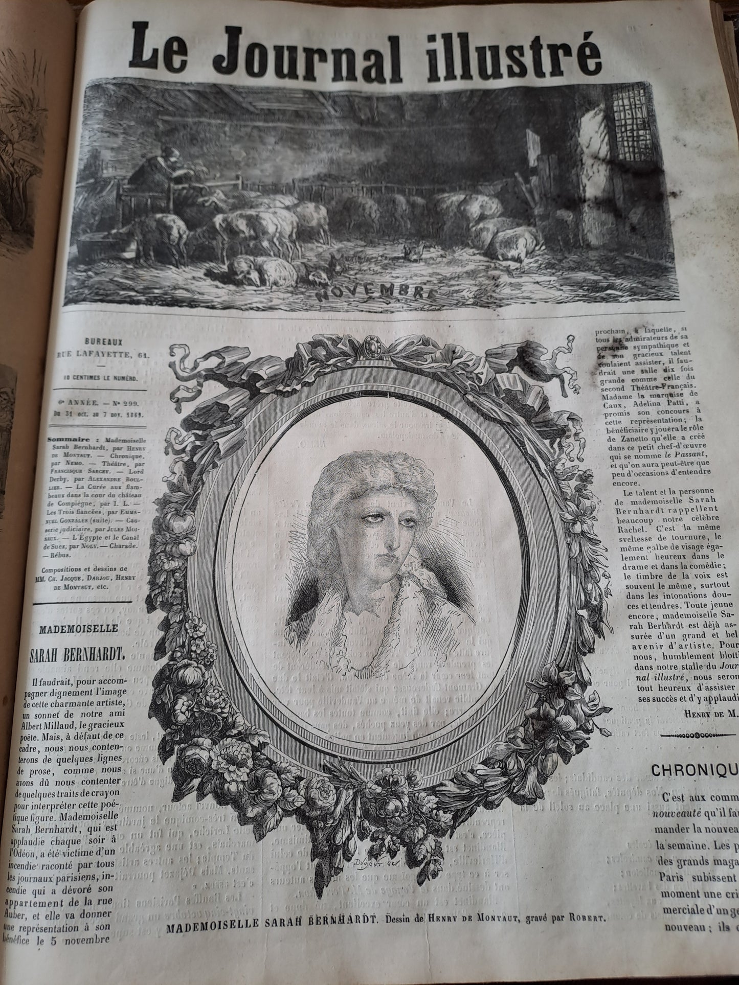 Revues " Le Journal illustré " pour l'année 1869. Ancien livre vintage.