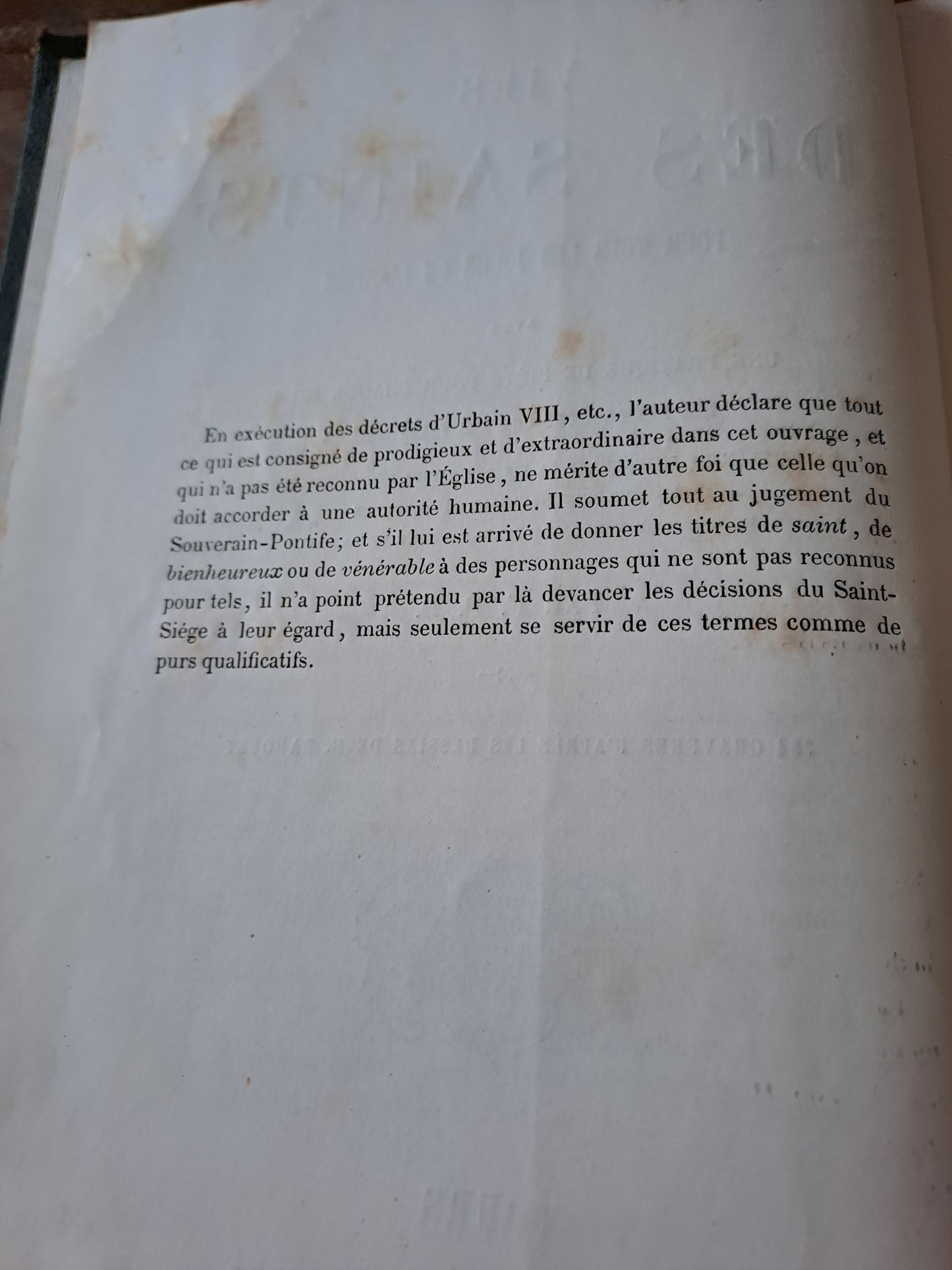 Vies des Saints pour tous les jours de l'année avec une pratique de piété pour chaque jour. Par F. P. B. 1867. Ancien livre vintage.