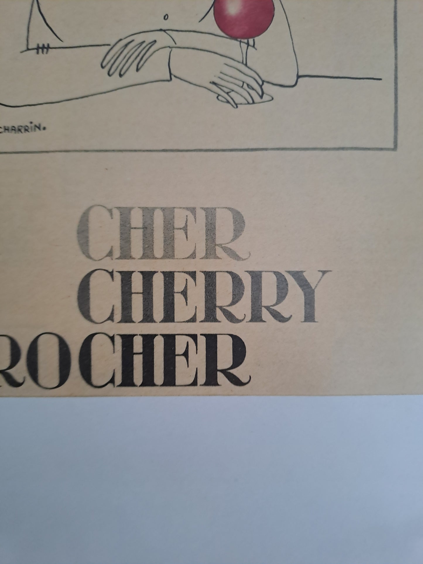 Cadre. Publicité Cher Cherry Rocher. Paul Philibert-Charrin.