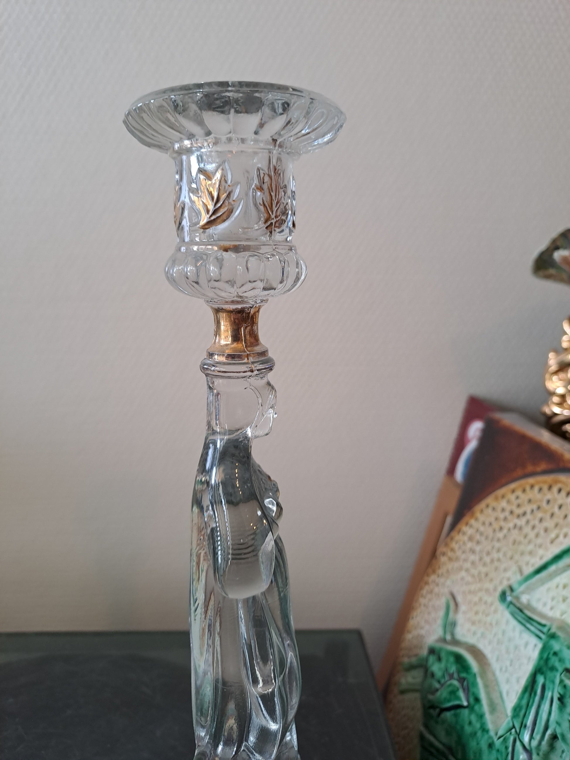 Paire de bougeoirs Sacré-Cœurs De Jésus Et Sainte Vierge Marie. Val saint lambert. Ancien Vintage catholique.