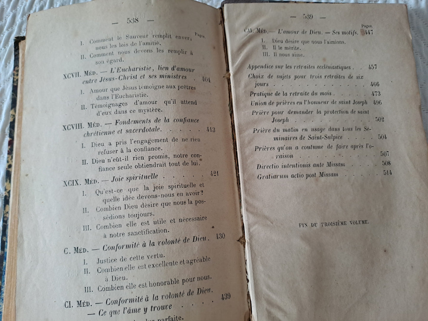 Nouveau cours de médiations sacerdotales. Par Chaignon. T3.  1871. Ancien livre vintage catholique.