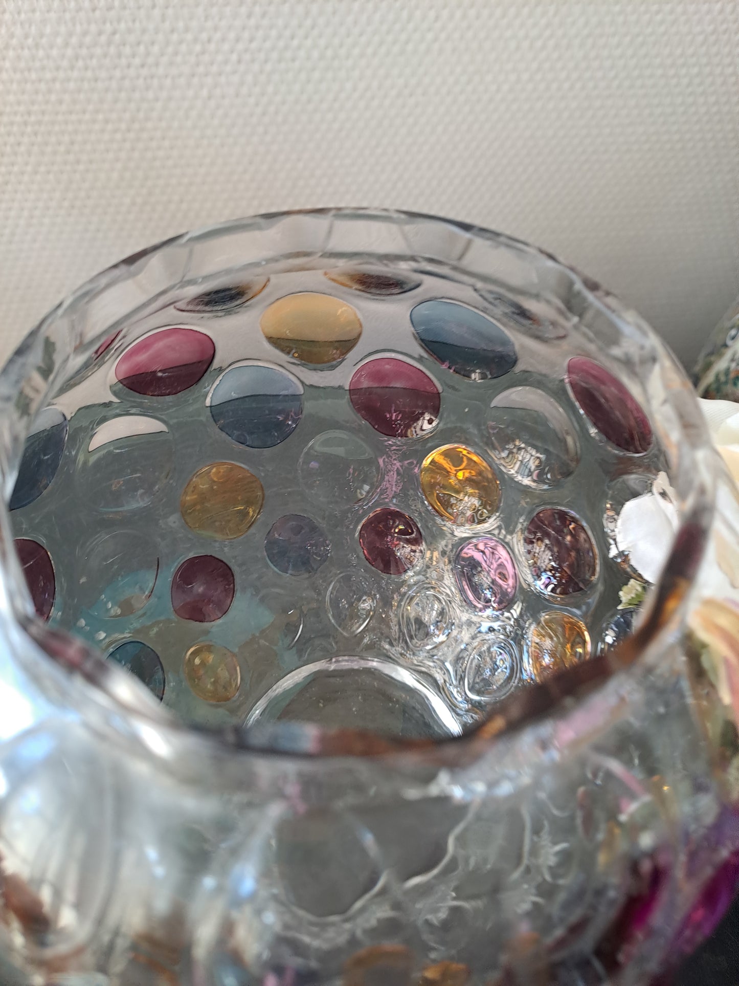 Bonbonnière / vase optique vintage. Boske Sklo. Czech glass. Collection Nemo.