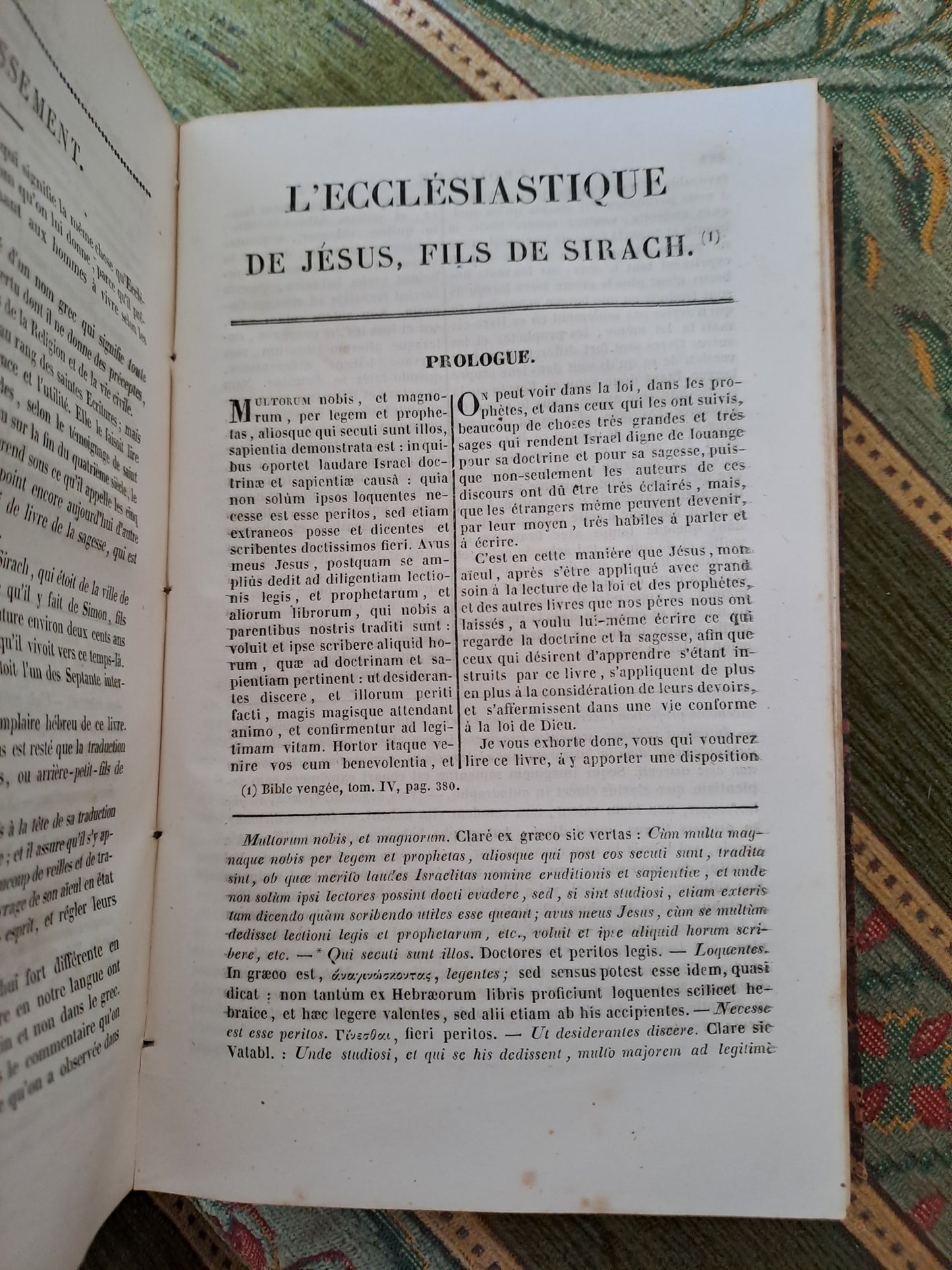 Bible. T6. 1835. R P De Carrières Commentaires De Menochius.