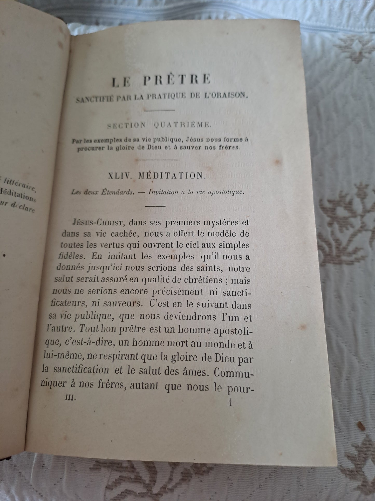 Nouveau cours de médiations sacerdotales. Par Chaignon. T3.  1871. Ancien livre vintage catholique.