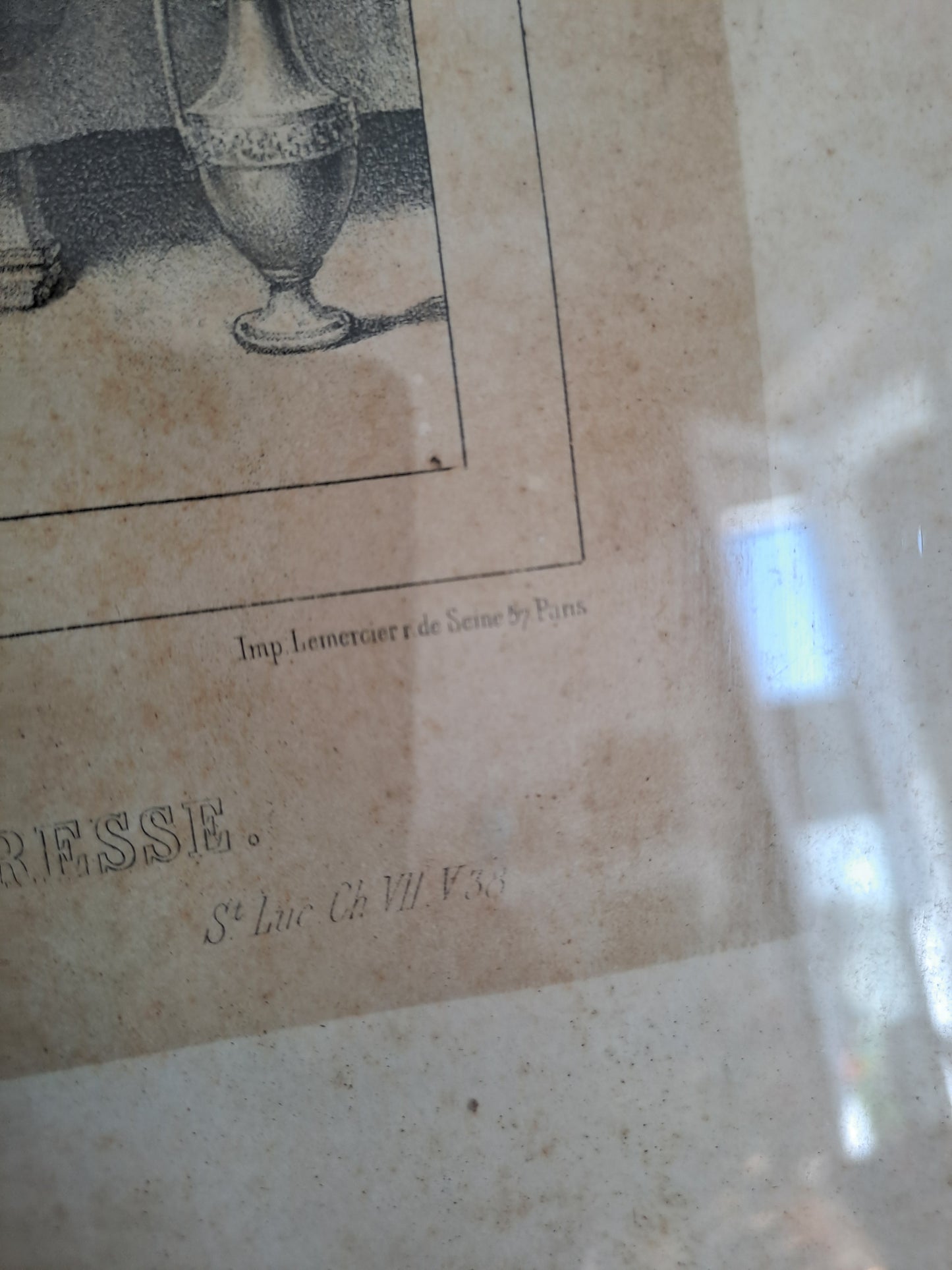 Cadre / Gravure représentant " Jésus-Christ pardonne à la pécheresse ".