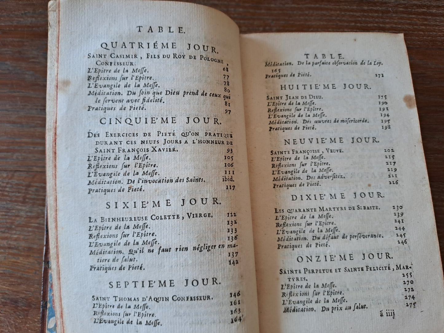 Année chretienne. Mars 1745. Exercices de piété pour tous les jours. Ancien livre vintage catholique.