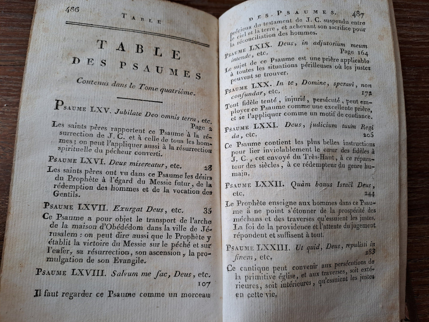 Les psaumes traduits par Berthier. T4. 1807. Ancien livre vintage catholique.