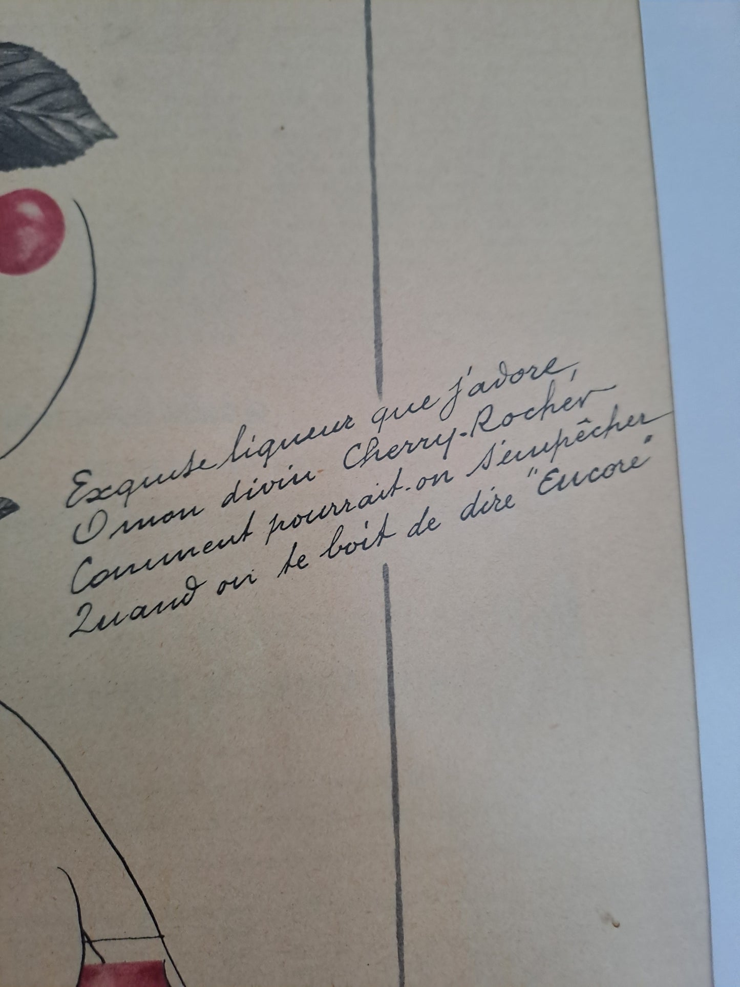 Cadre. Publicité Cher Cherry Rocher. Paul Philibert-Charrin.