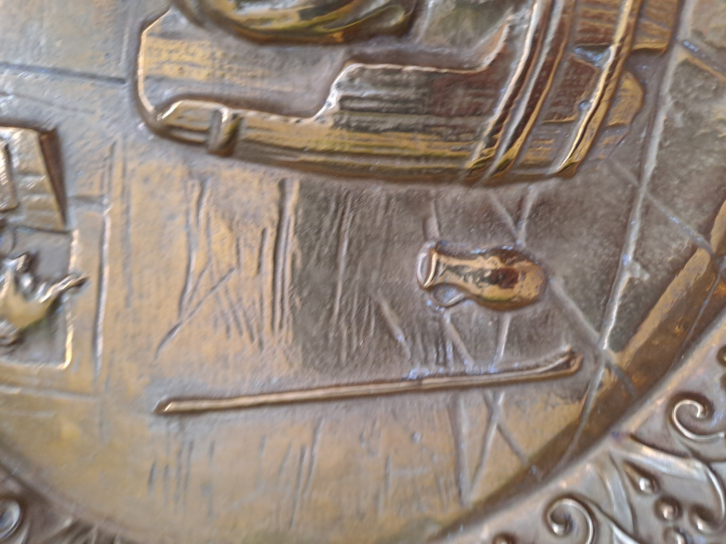 Plateau Murale Dans Le Goût de Teniers. Joueur de violon.