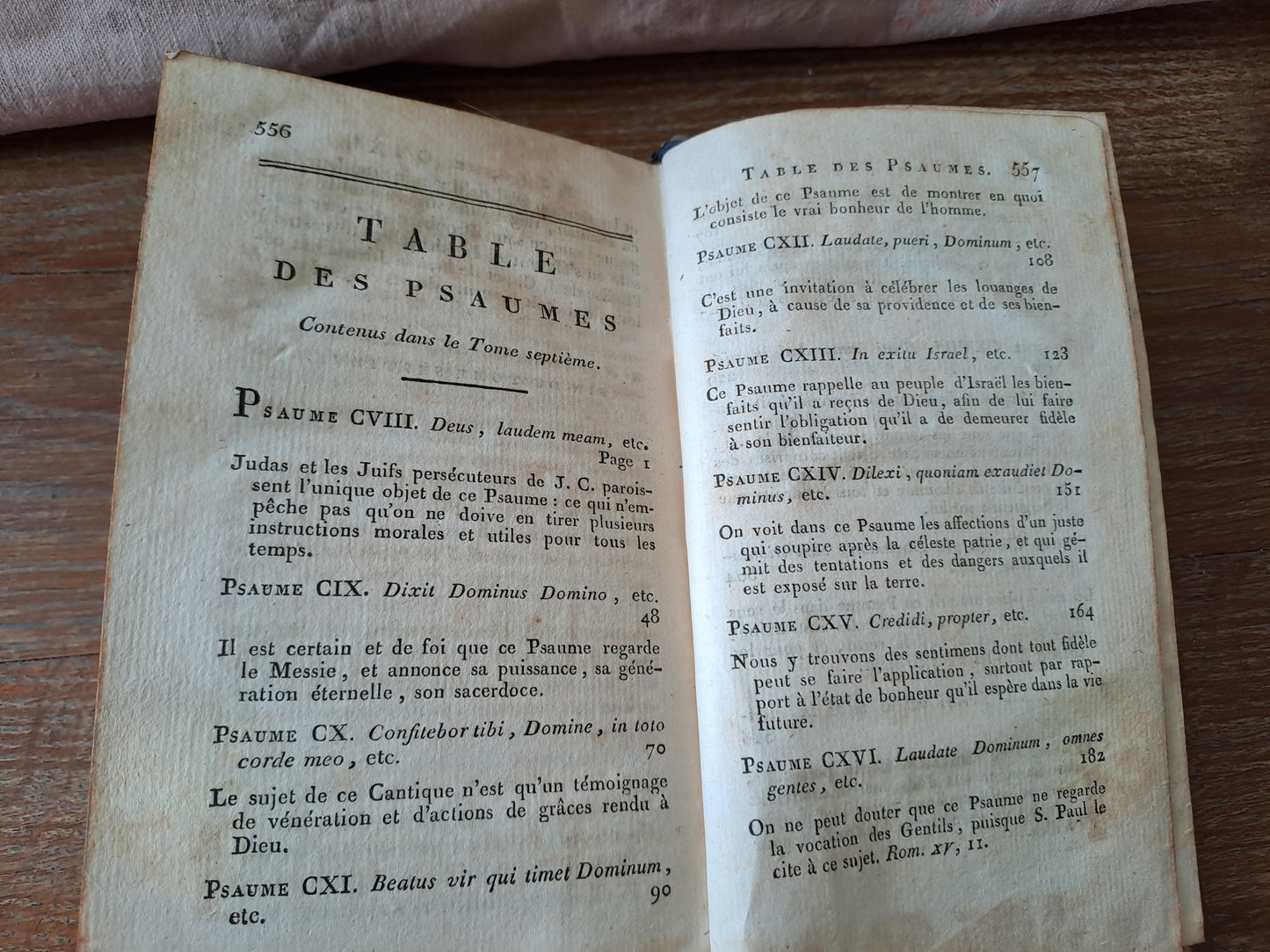 Les psaumes traduits par Berthier. T7. 1807. Ancien livre vintage catholique.