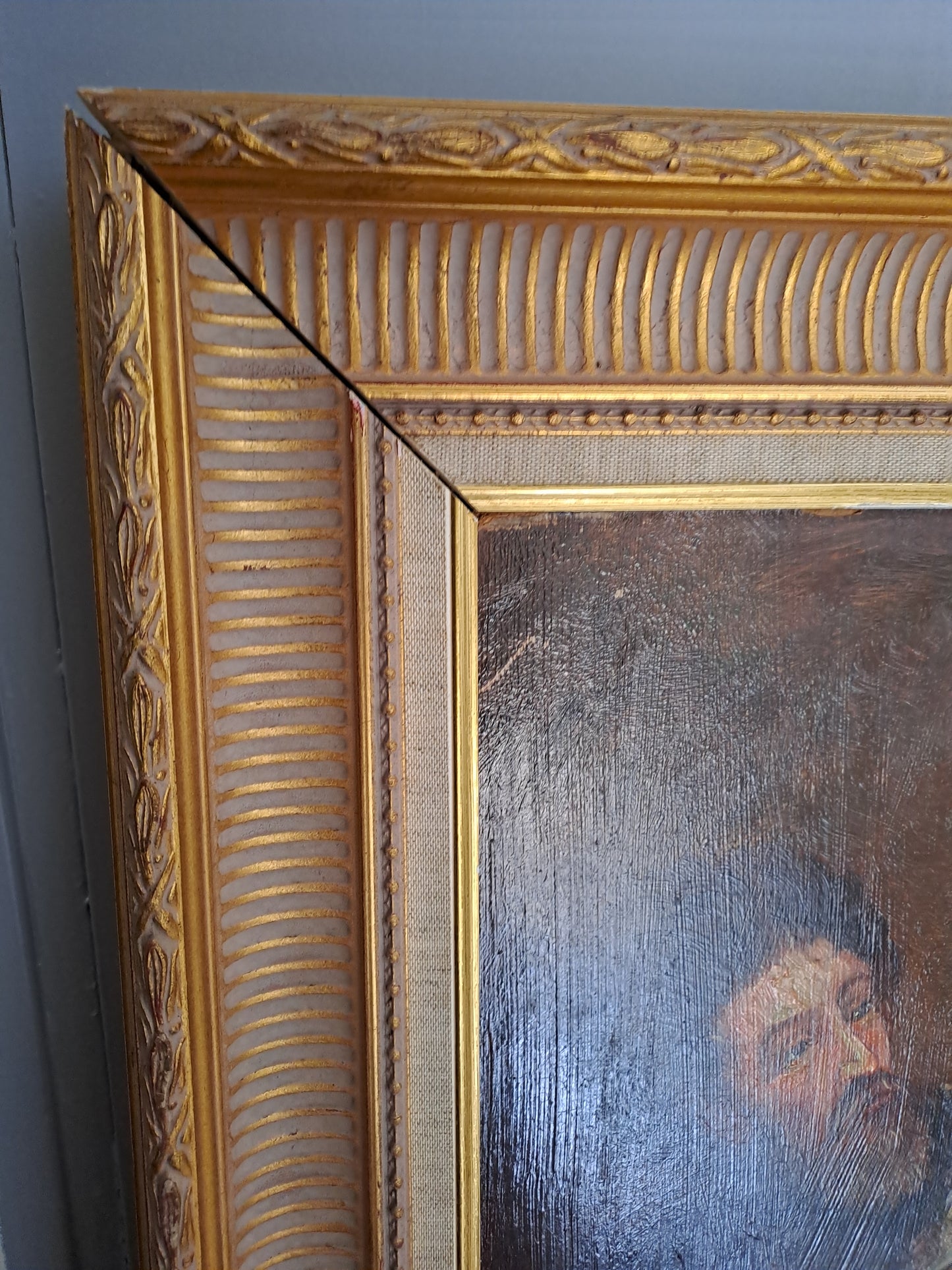 Tableau Saint-Martin et le mendiant d'après Van Dick. Signé. 125cm X 107 cm. Ancien vintage catholique sacré-coeur.