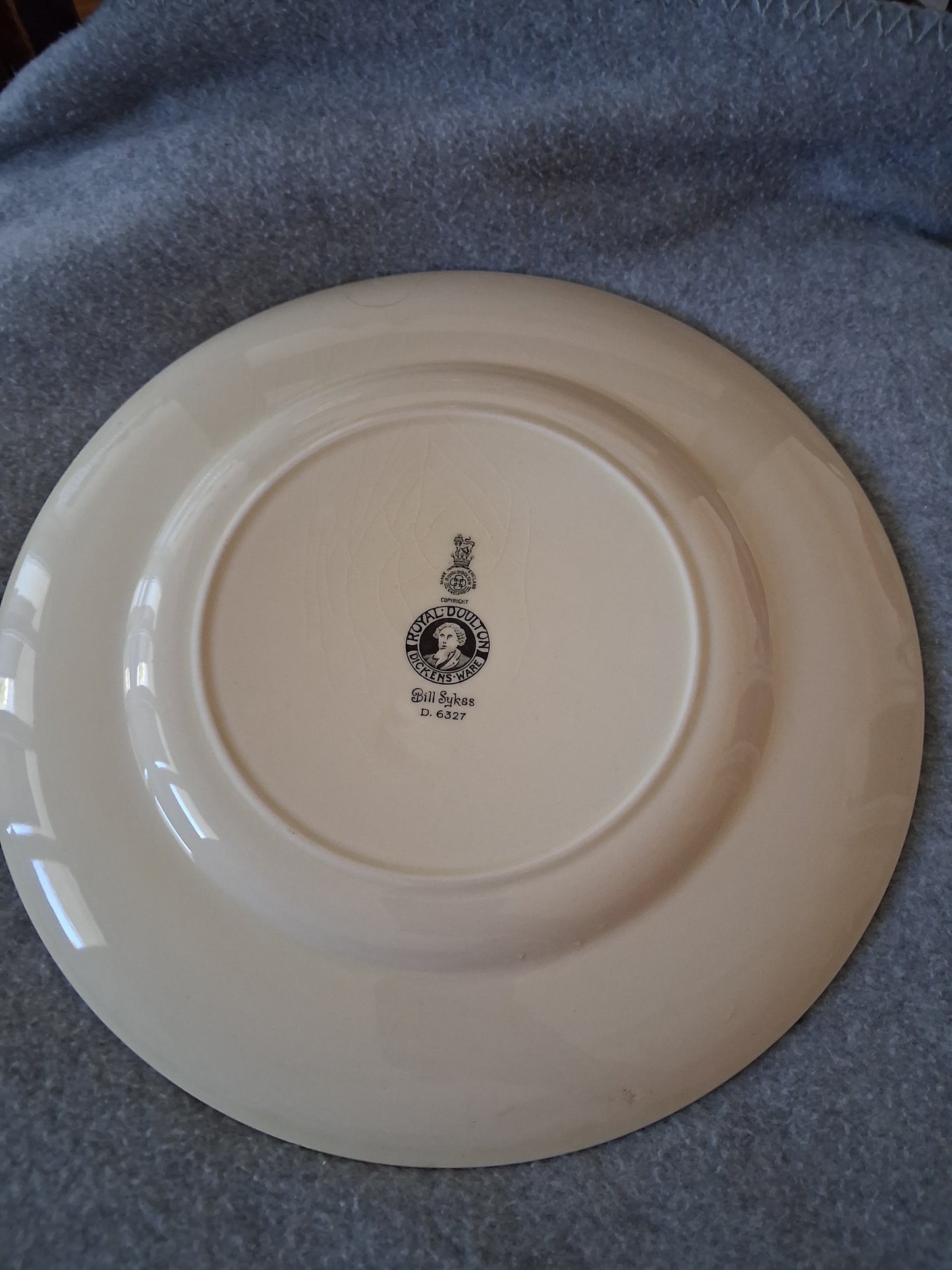 Royal Doulton Assiette Charles Dickens Bill Sykss numeroté. Ancien decoration vintage années 50 / 60