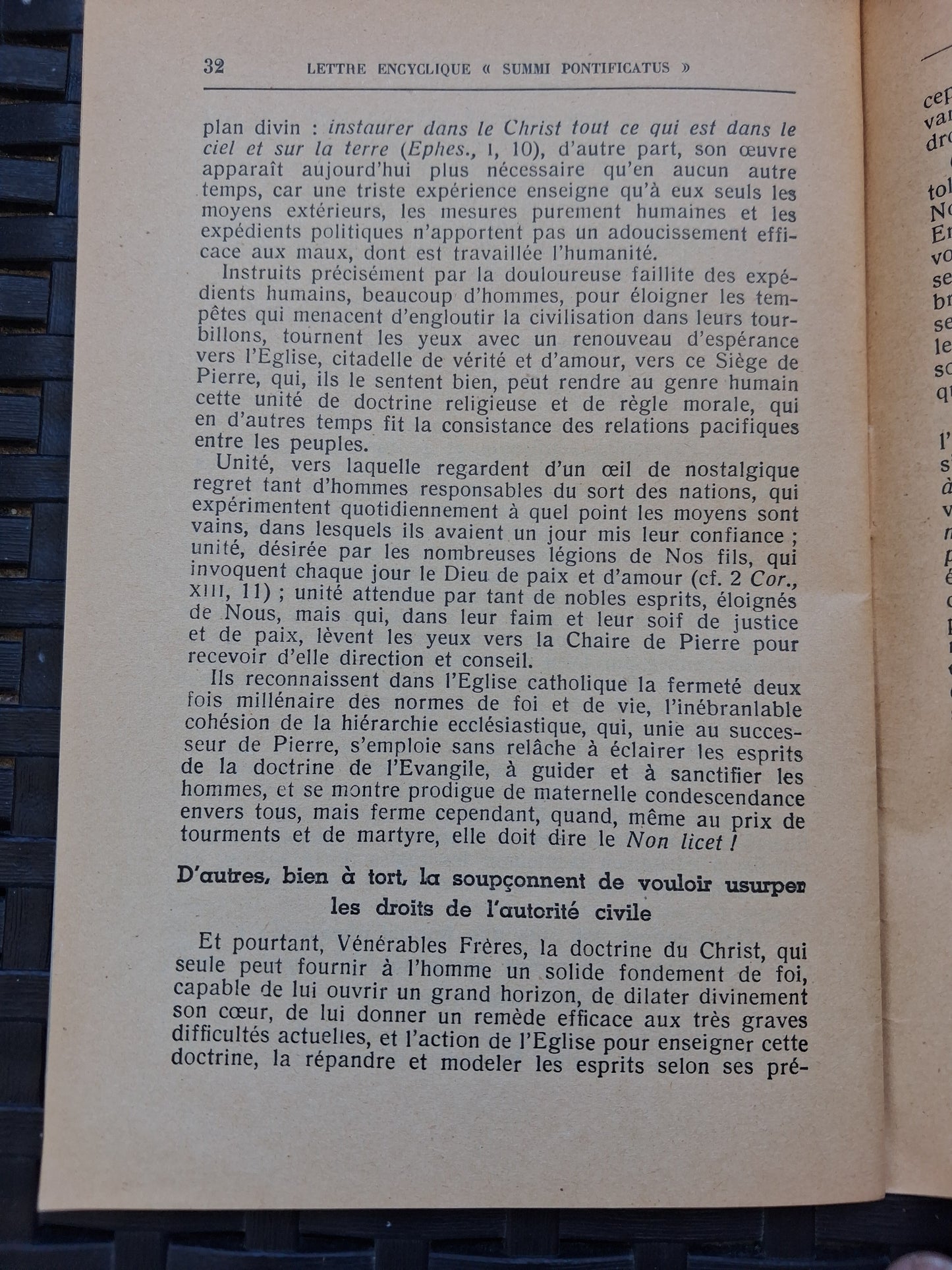 Encyclique summi pontificatus pie XII Ancien livre vintage pape catholique
