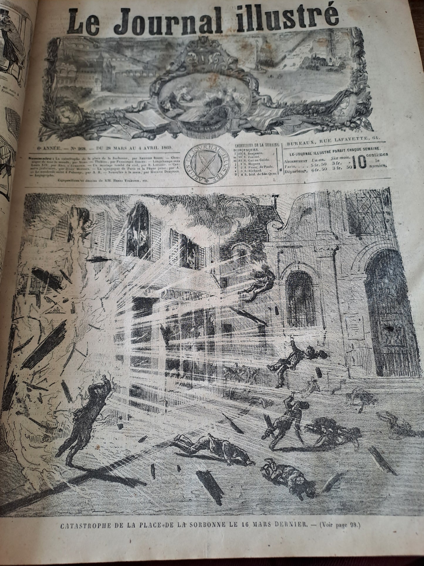 Revues " Le Journal illustré " pour l'année 1869. Ancien livre vintage.