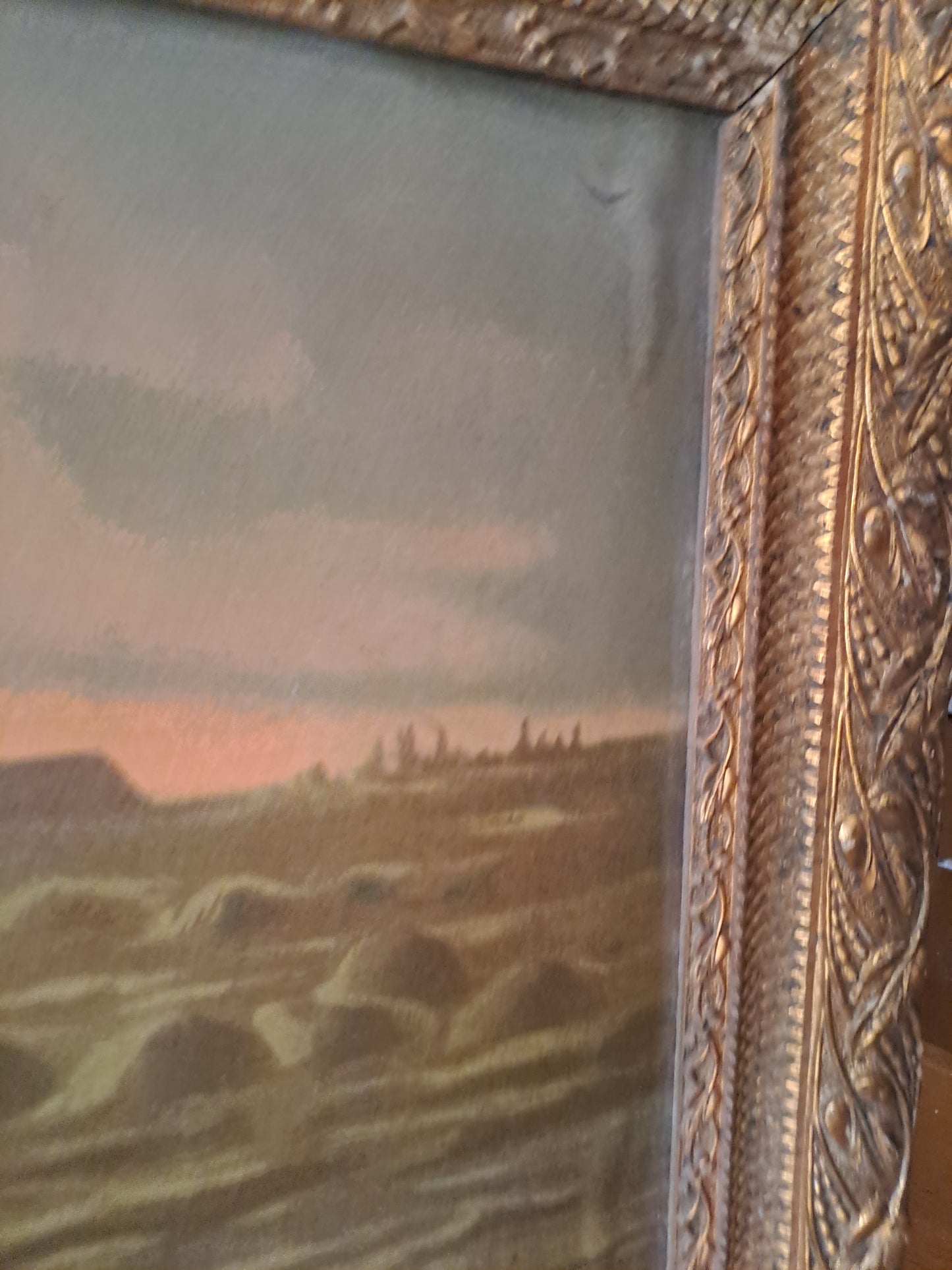 L'angélus. Chromolithographie d'après Millet. 82 cm X 60.5 cm.