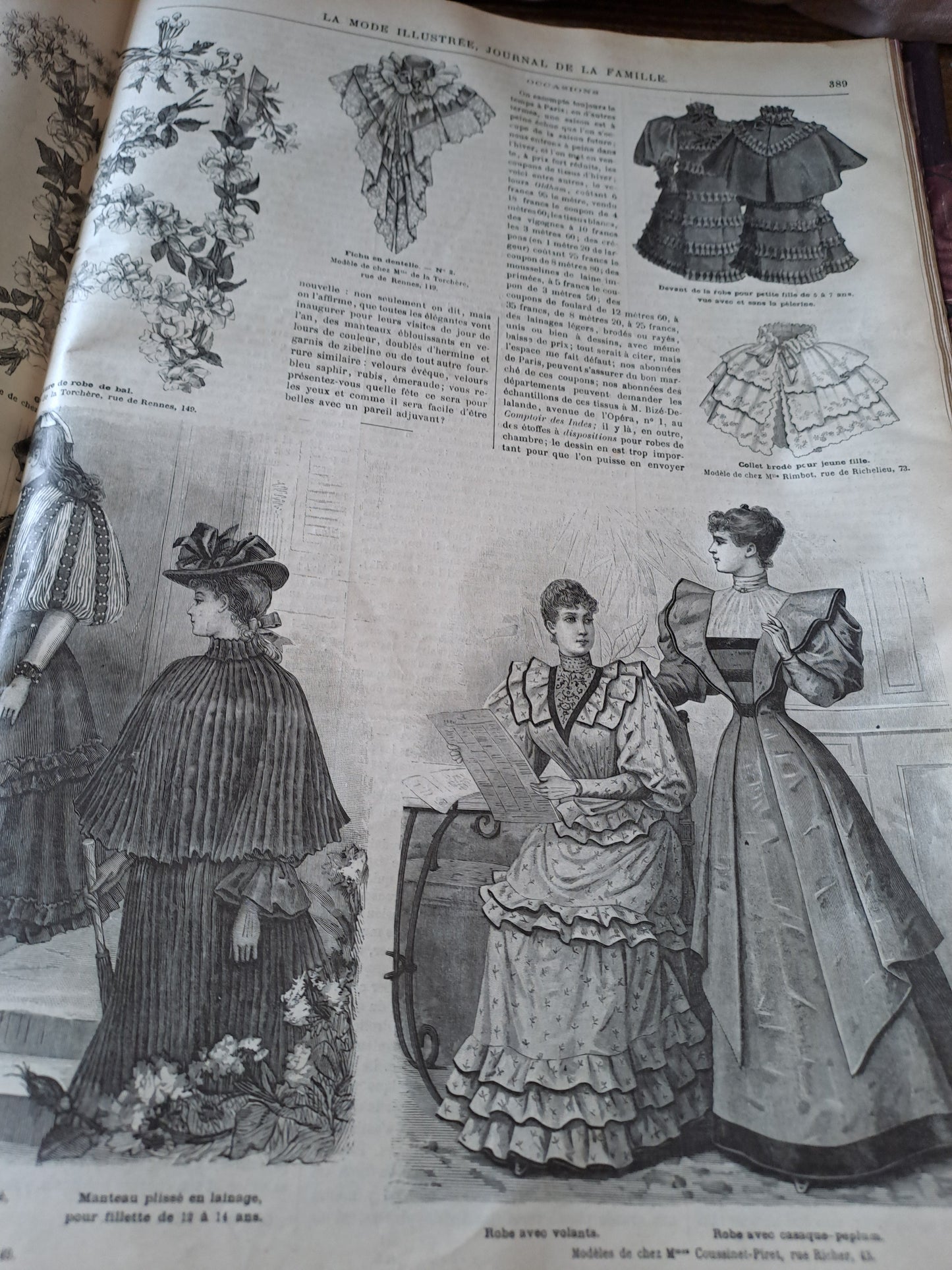 Revues " la mode illustré " pour l'année 1893. Ancien livre vintage.